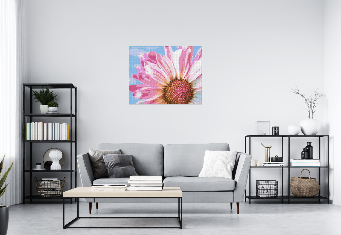 Pink Daisy - Brick Art Mosaic Kit 5x4 large