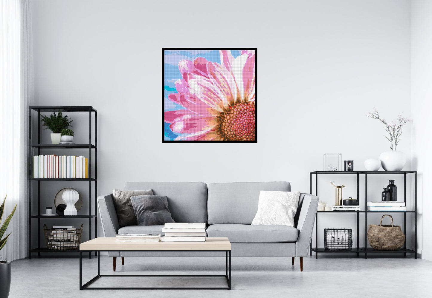 Pink Daisy - Brick Art Mosaic Kit 5x5 large