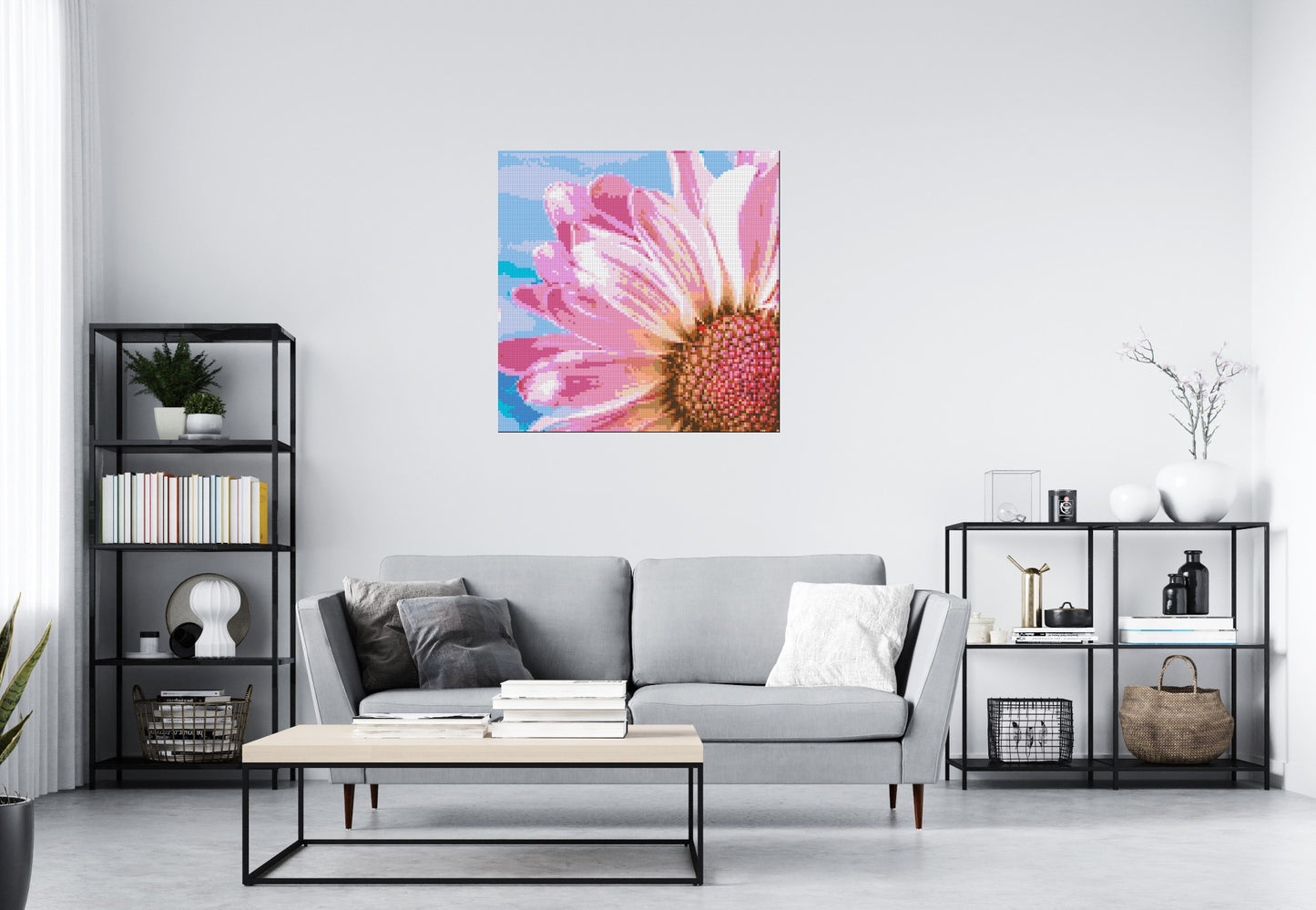 Pink Daisy - Brick Art Mosaic Kit 5x5 large