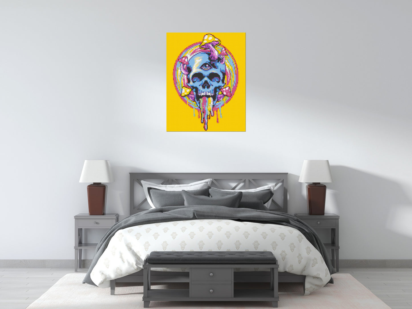 Colourful Magic Skull - Brick Art Mosaic Kit 4x5 large