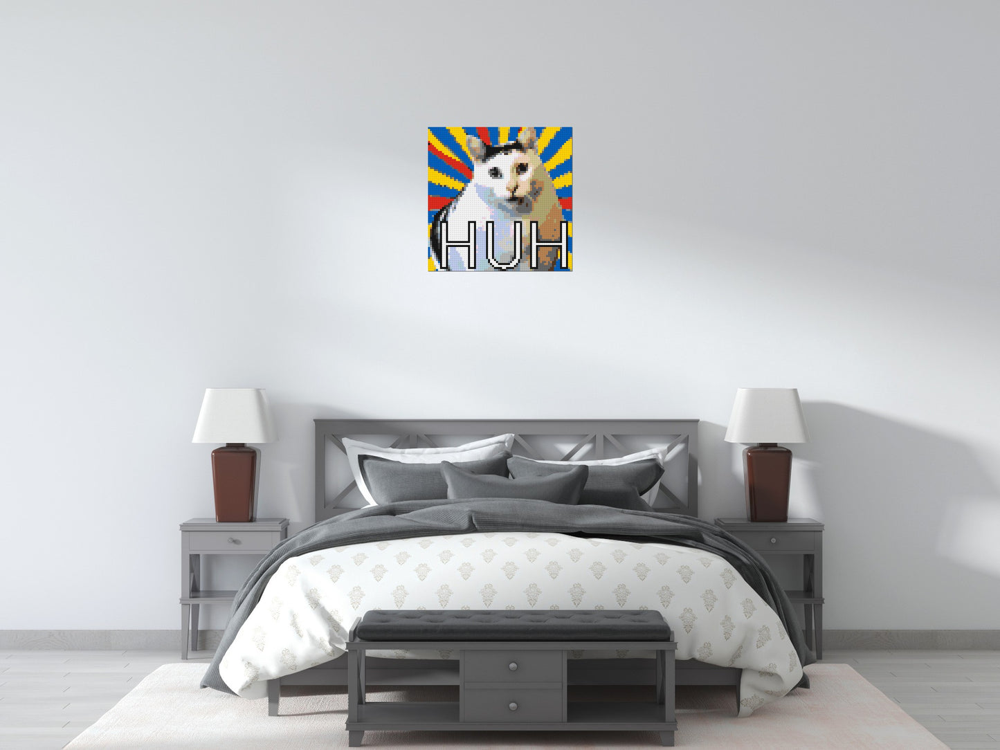 Huh Cat Meme - Brick Art Mosaic Kit 3x3 large