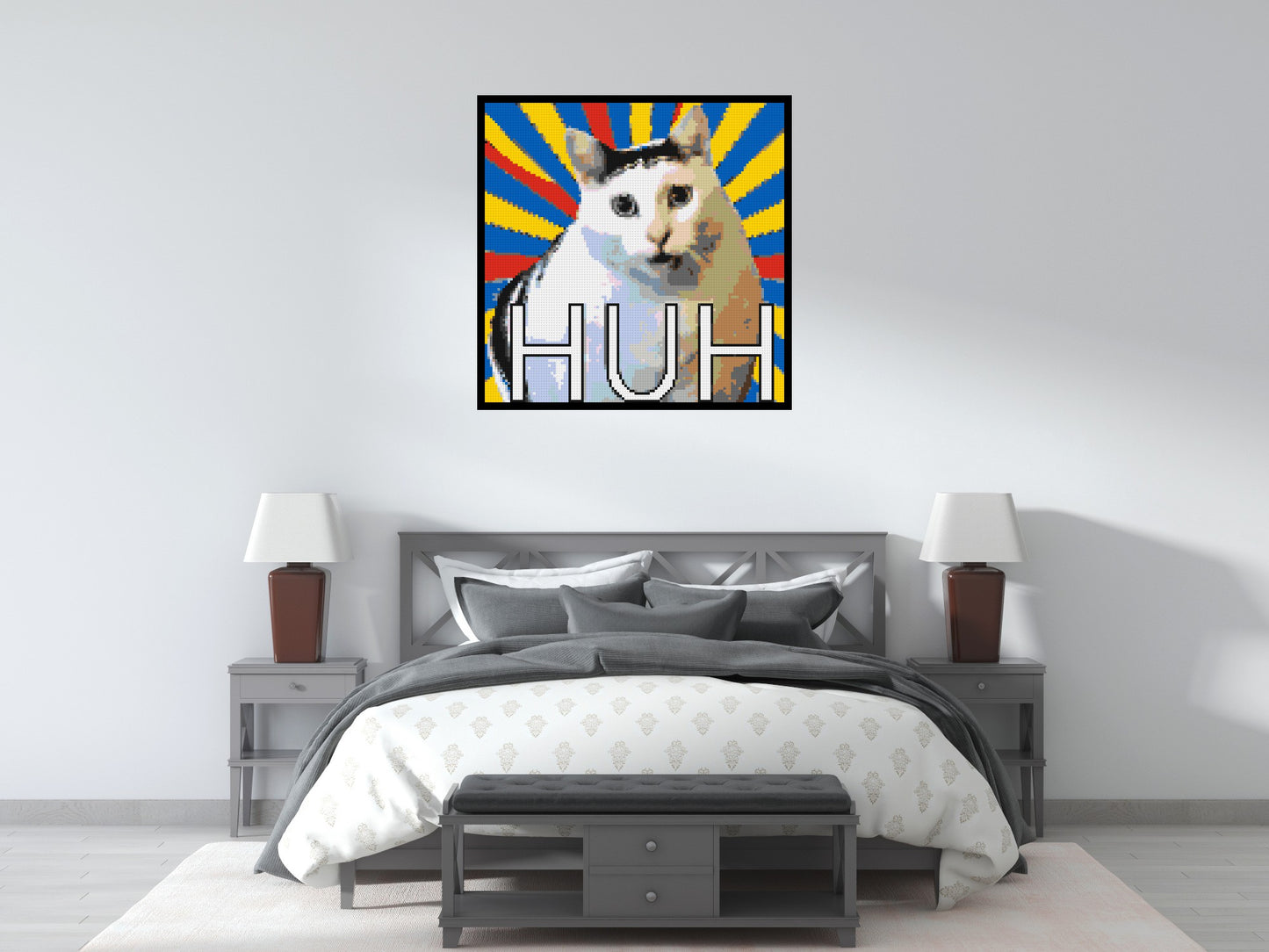 Huh Cat Meme - Brick Art Mosaic Kit 5x5 large