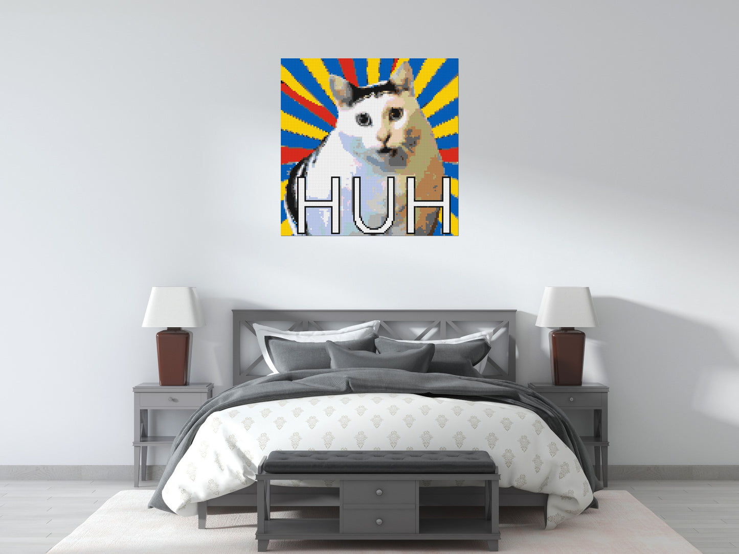 Huh Cat Meme - Brick Art Mosaic Kit 5x5 large