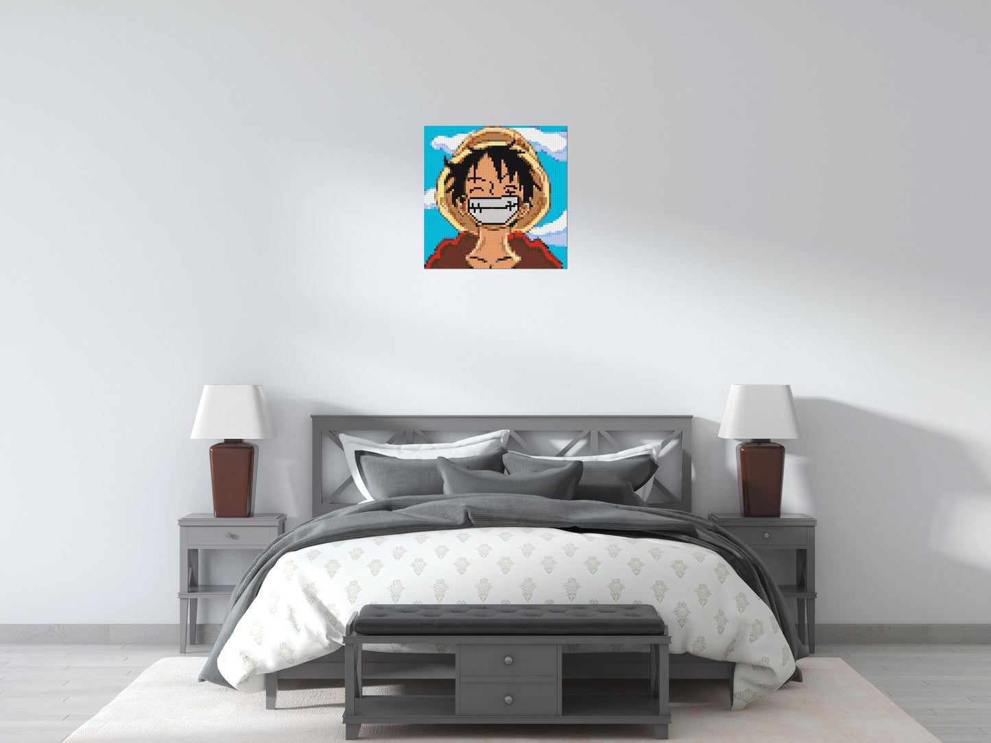 Monkey D. Luffy Pixel Art - Brick Art Mosaic Kit 3x3 large