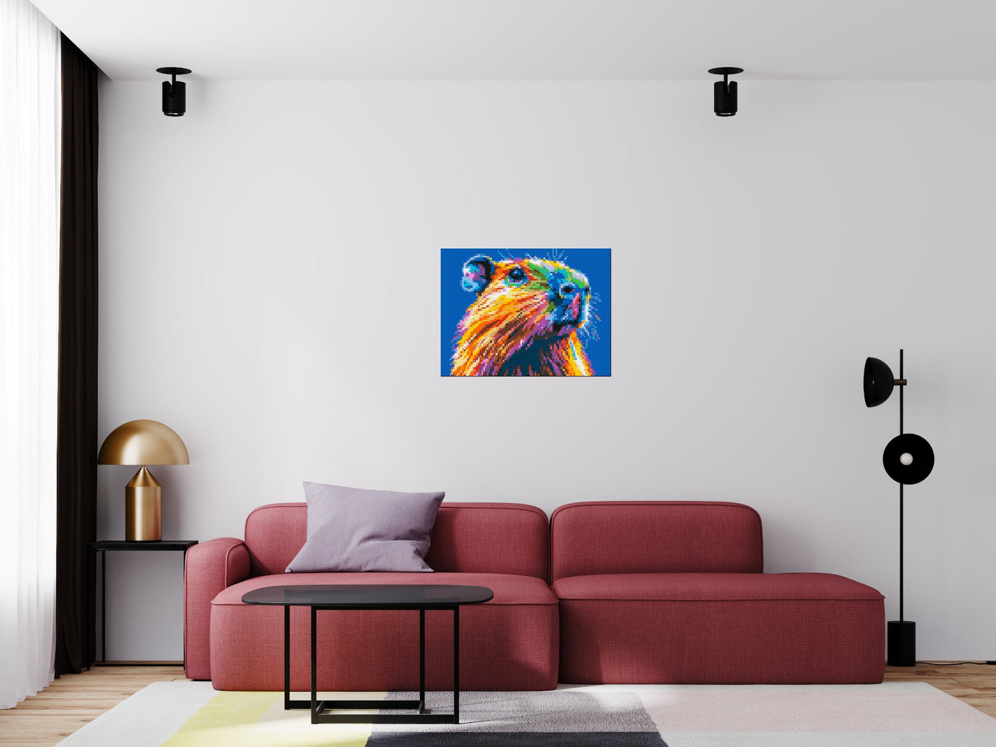 Capybara Colourful Pop Art - Brick Art Mosaic Kit 4x3 large