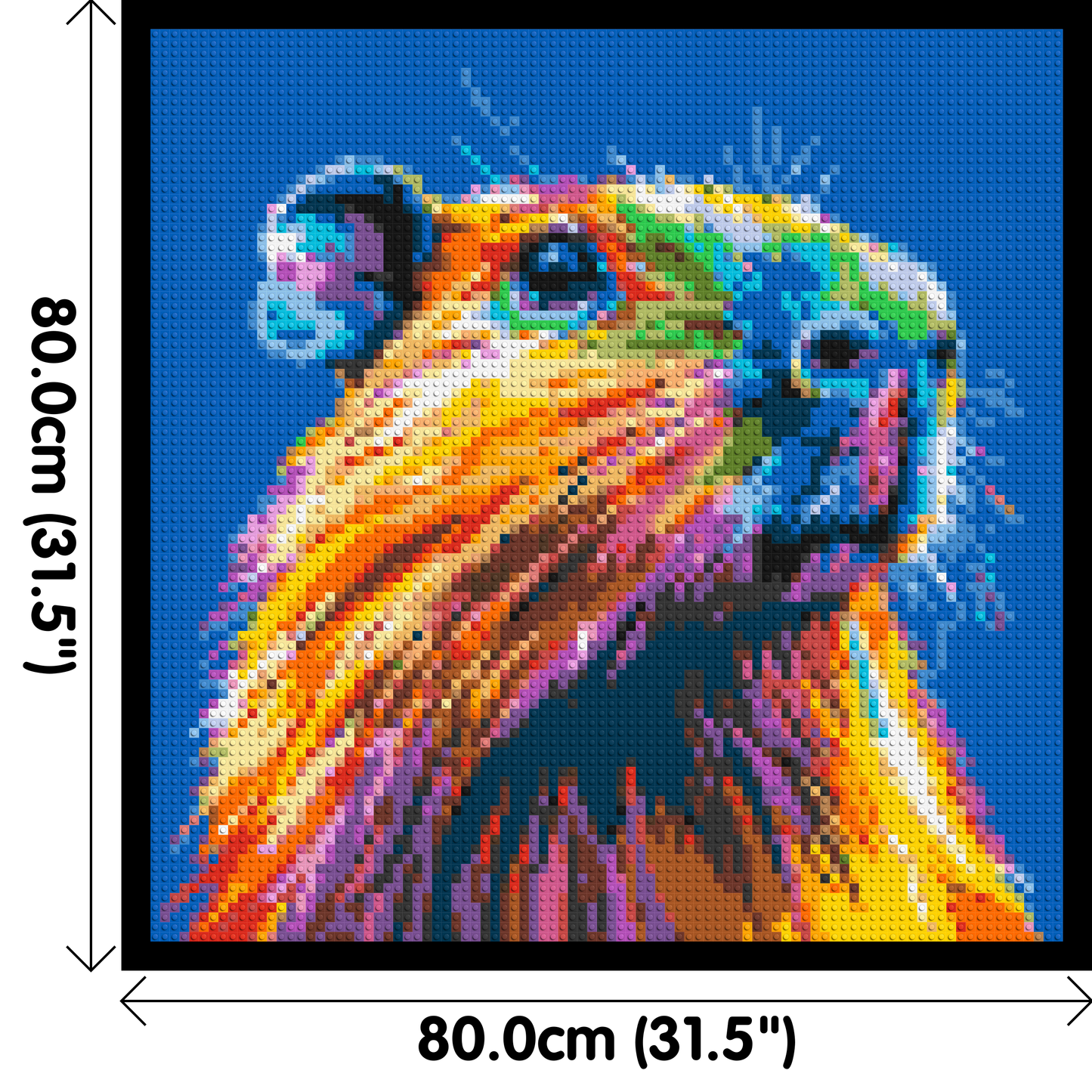 Capybara Colourful Pop Art - Brick Art Mosaic Kit 4x4 large