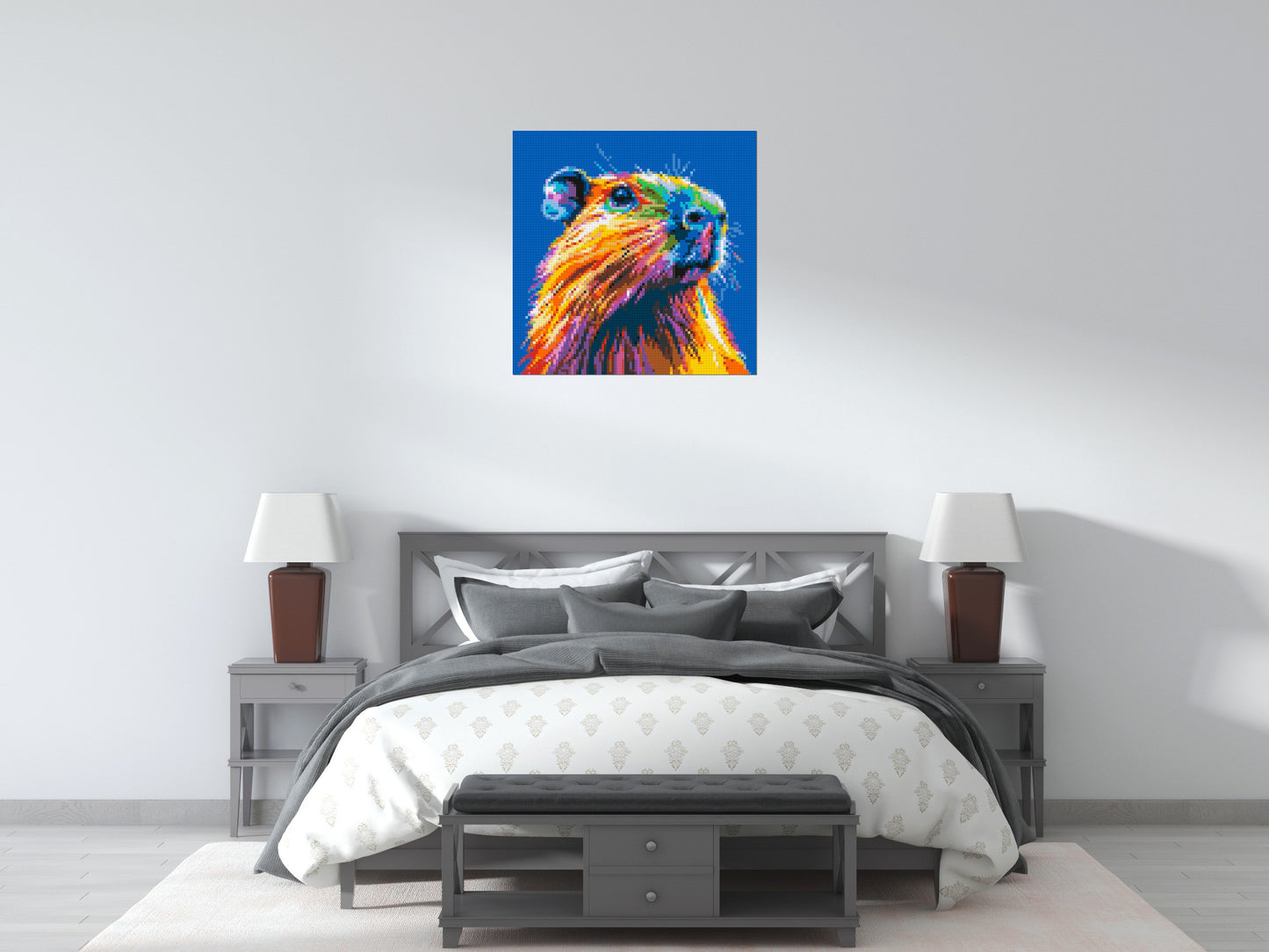 Capybara Colourful Pop Art - Brick Art Mosaic Kit 4x4 large