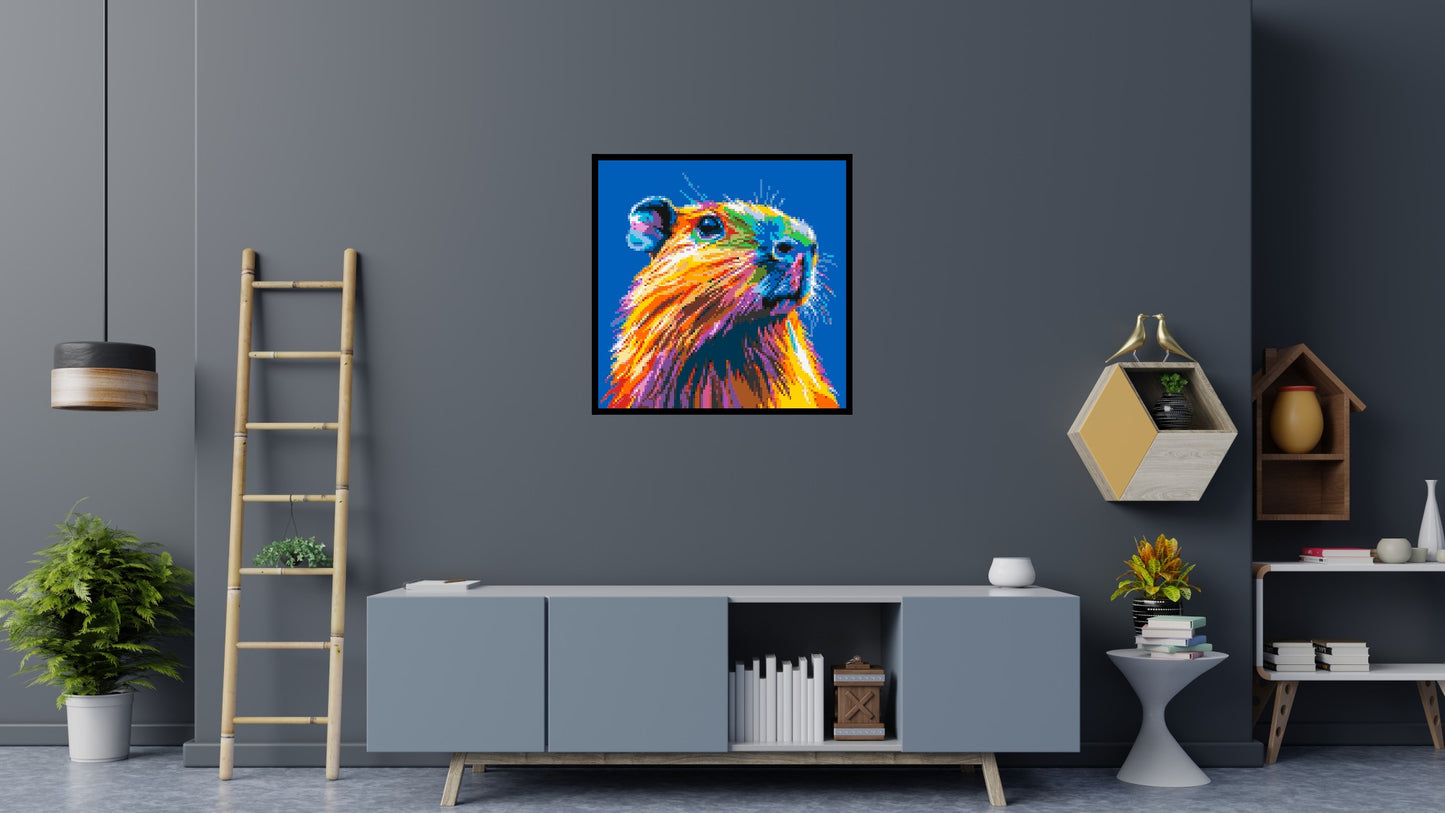 Capybara Colourful Pop Art - Brick Art Mosaic Kit 5x5 large