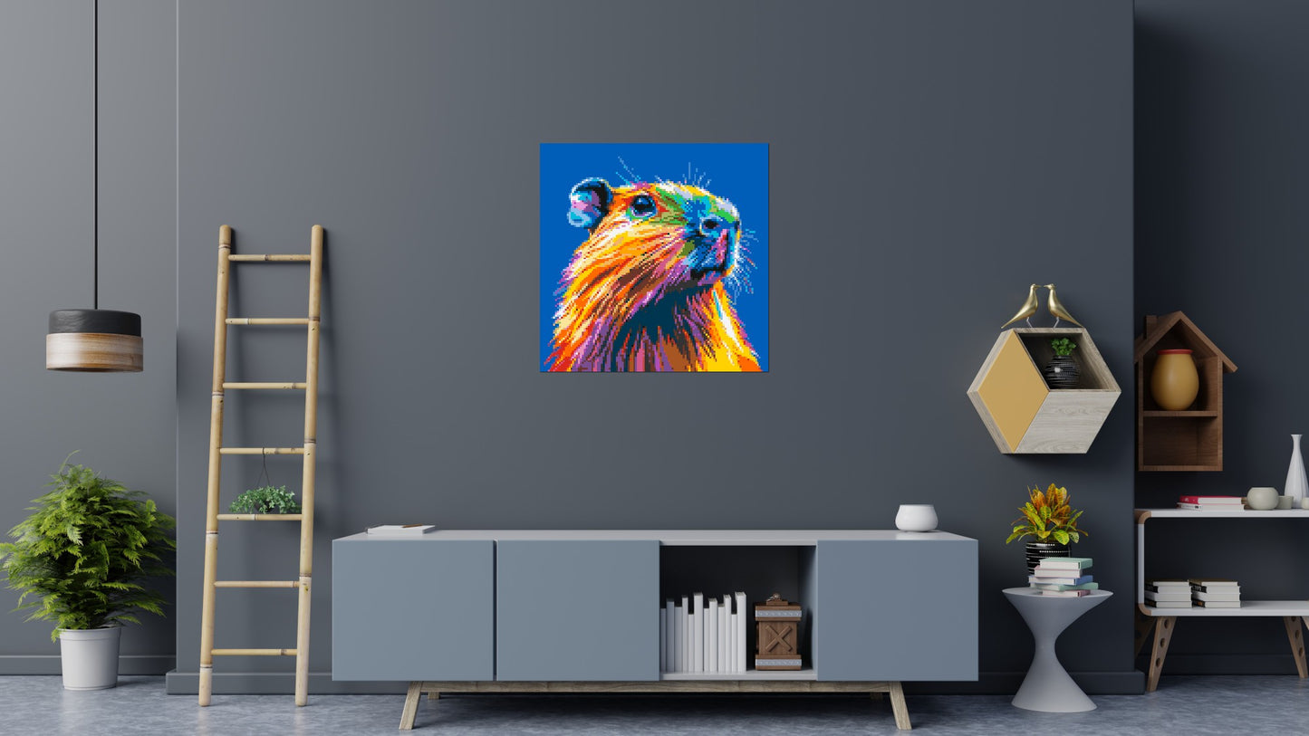 Capybara Colourful Pop Art - Brick Art Mosaic Kit 5x5 large
