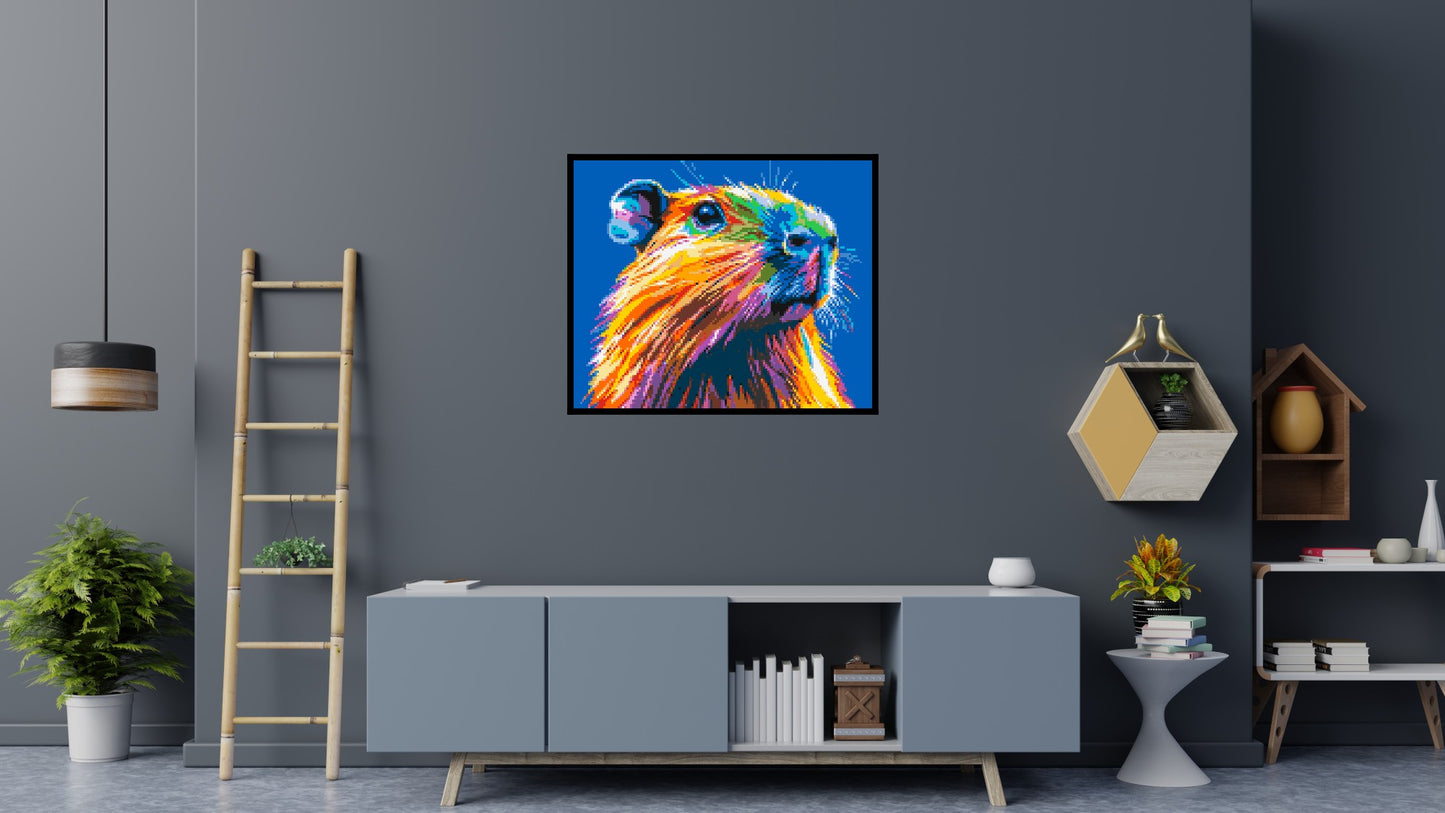Capybara Colourful Pop Art - Brick Art Mosaic Kit 6x5 large