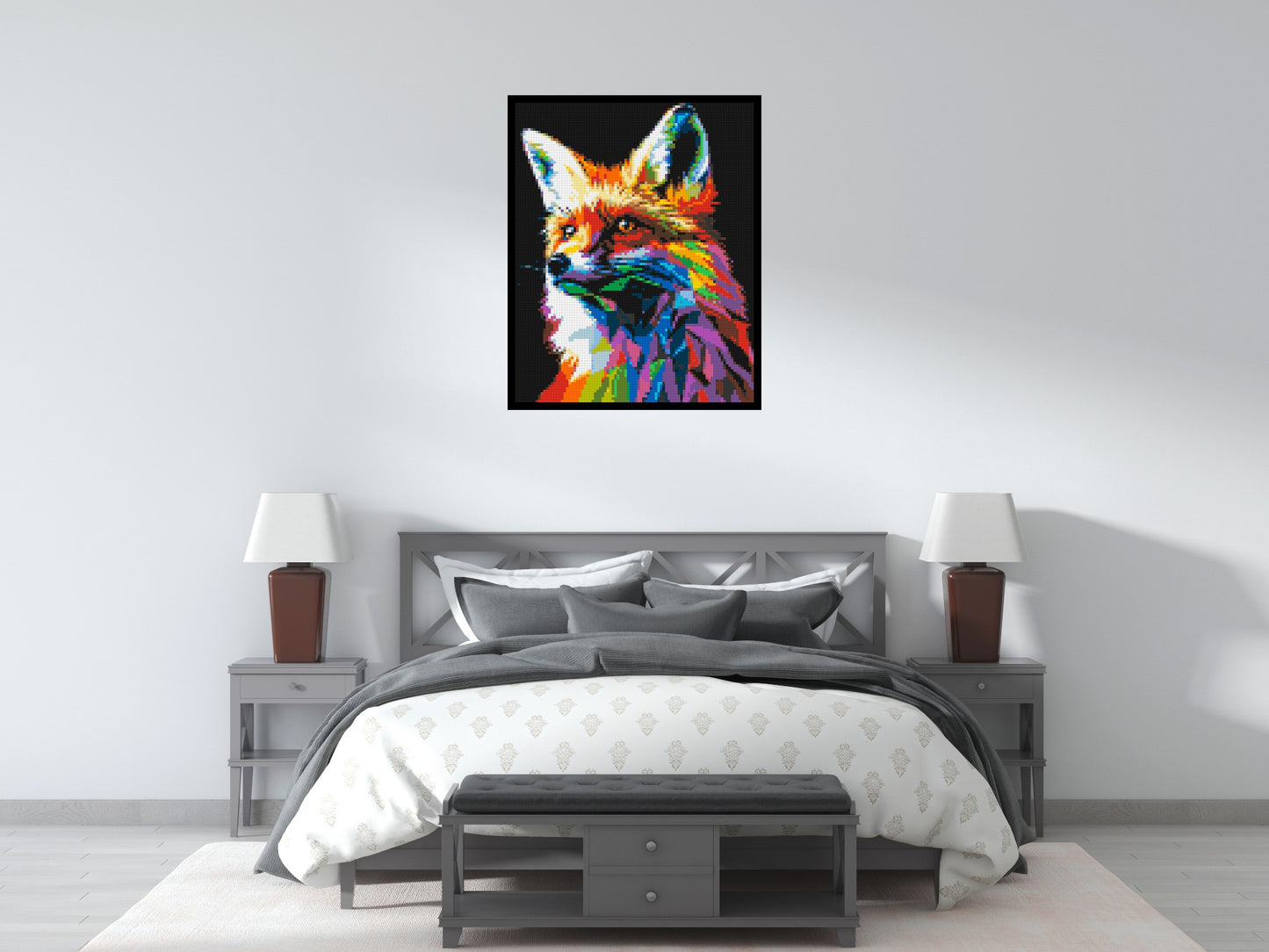 Fox Colourful Pop Art - Brick Art Mosaic Kit 4x5 large