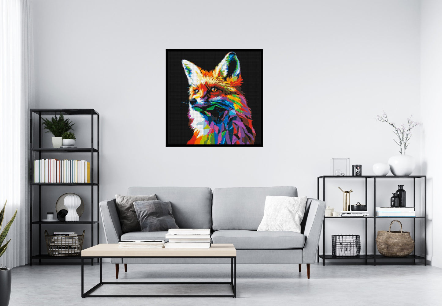 Fox Colourful Pop Art - Brick Art Mosaic Kit 5x5 large