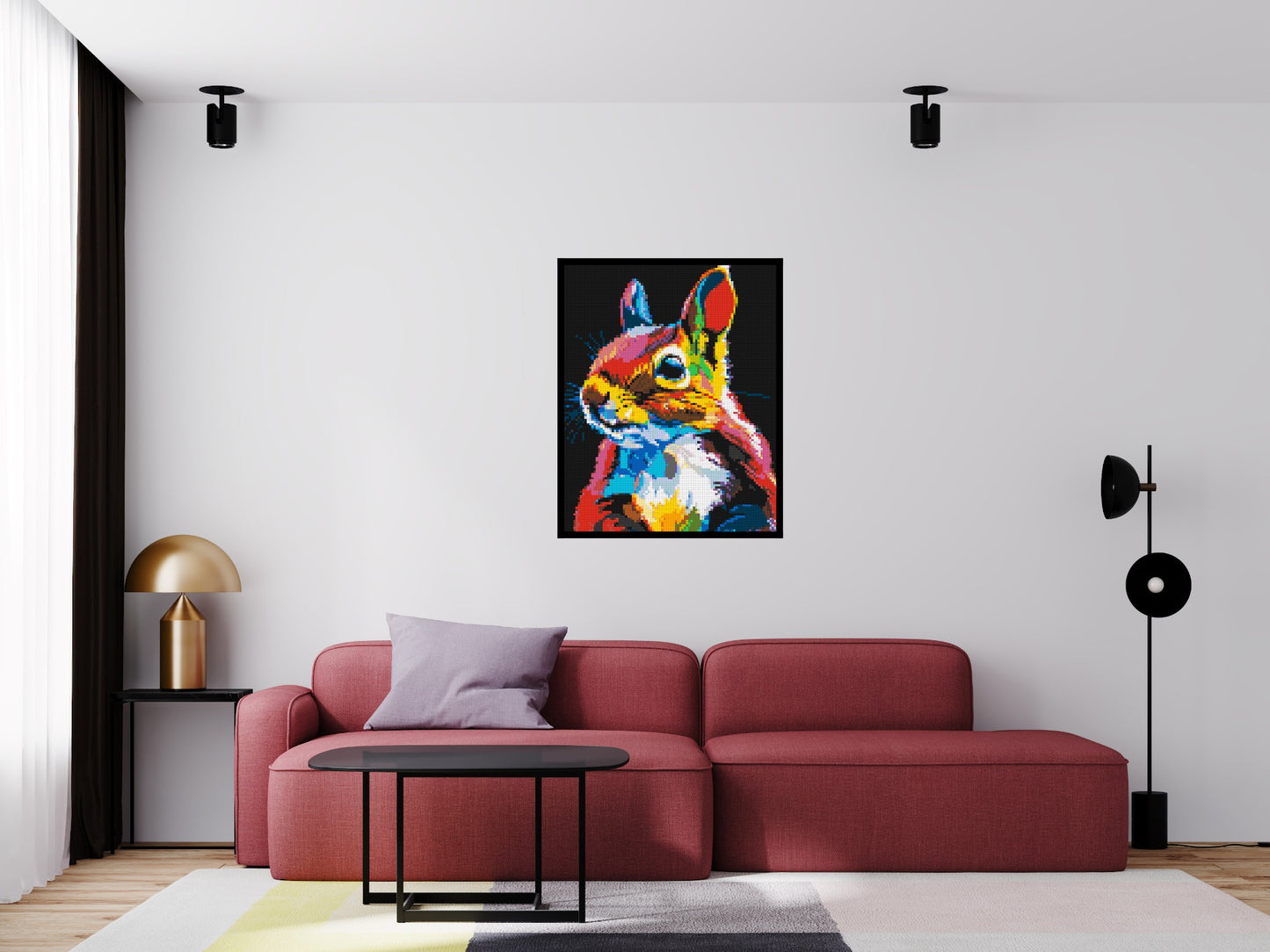 Squirrel Colourful Pop Art - Brick Art Mosaic Kit 4x5 large