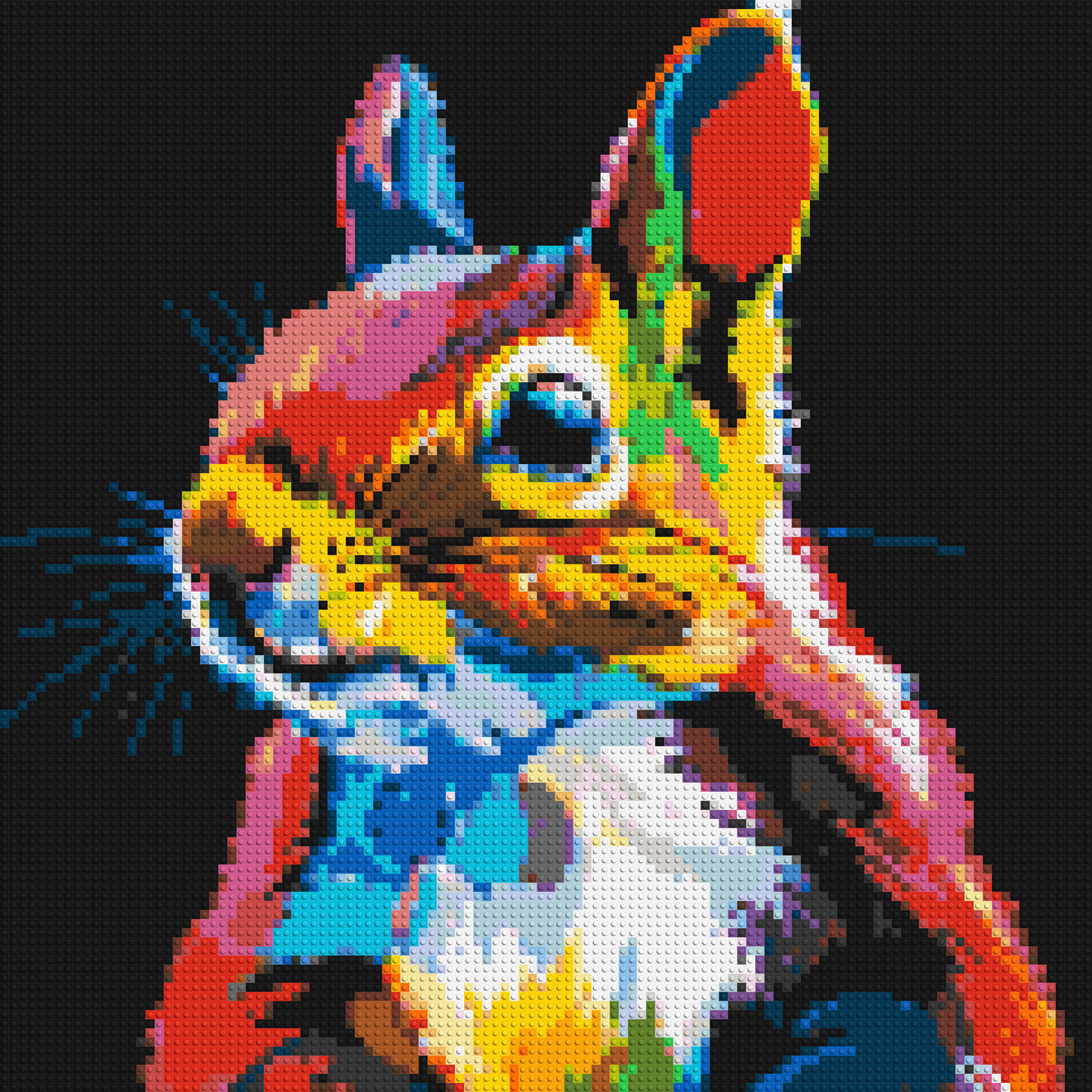 Squirrel Colourful Pop Art - Brick Art Mosaic Kit 5x5 large