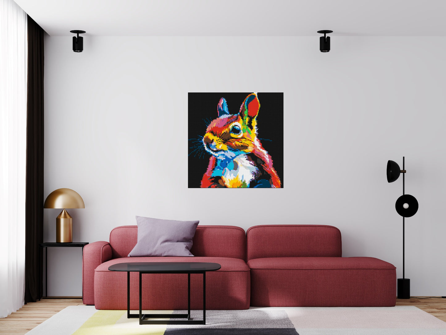 Squirrel Colourful Pop Art - Brick Art Mosaic Kit 5x5 large