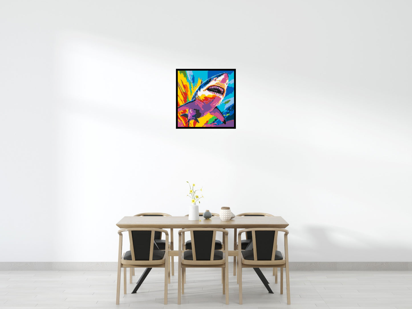 Shark Colourful Pop Art - Brick Art Mosaic Kit 4x4 large