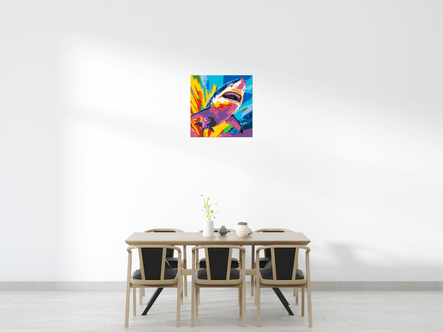 Shark Colourful Pop Art - Brick Art Mosaic Kit 4x4 large