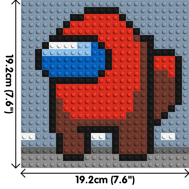 Red Impostor (Among Us) - Brick Art Mosaic Kit 1x1 large