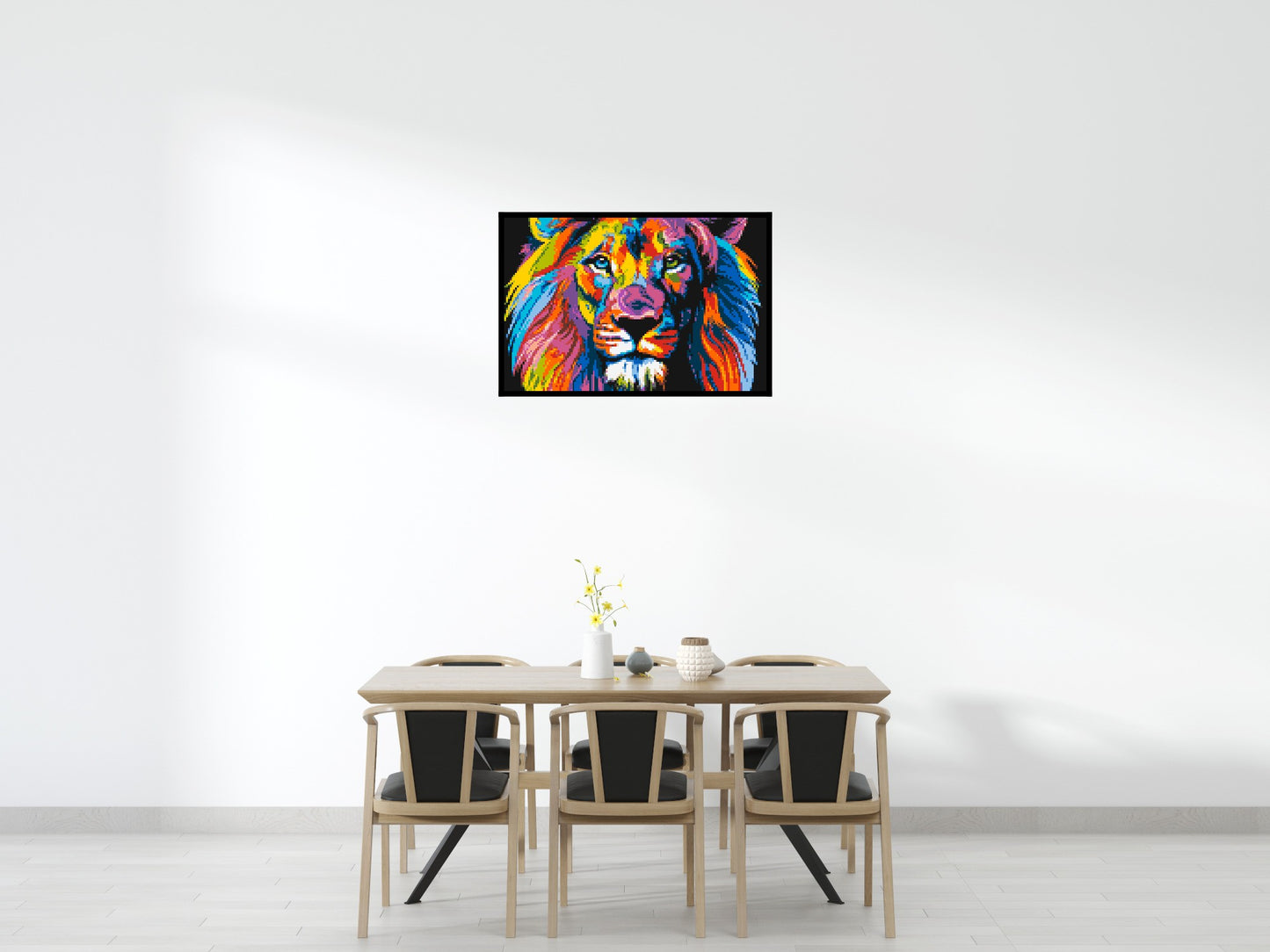 Lion Colourful Pop Art - Brick Art Mosaic Kit 6x4 large