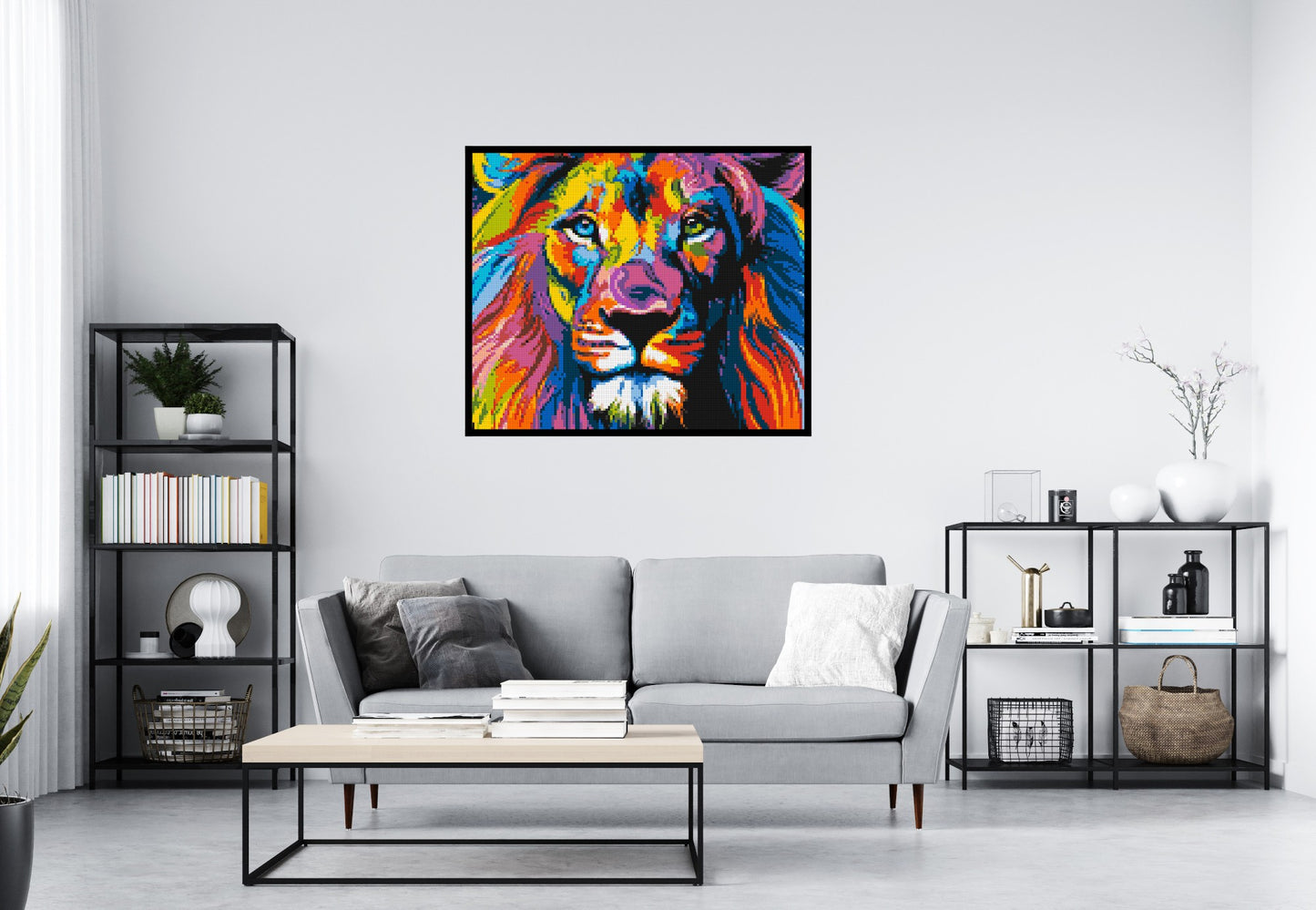 Lion Colourful Pop Art - Brick Art Mosaic Kit 6x5 large