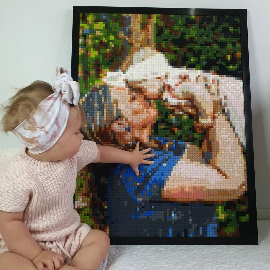 Personalized Brick Mosaic | Custom Mosaic Maker | LEGO Art Style