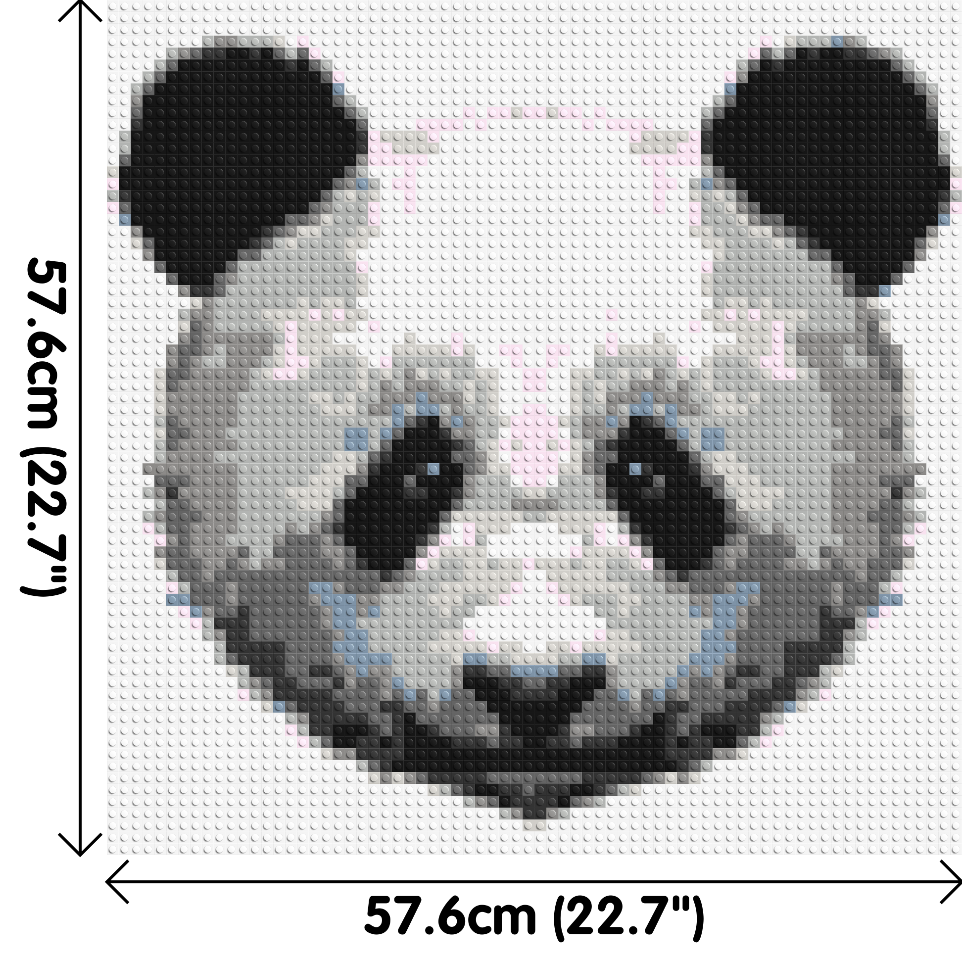 Panda - Brick Art Mosaic Kit 3x3 dimensions