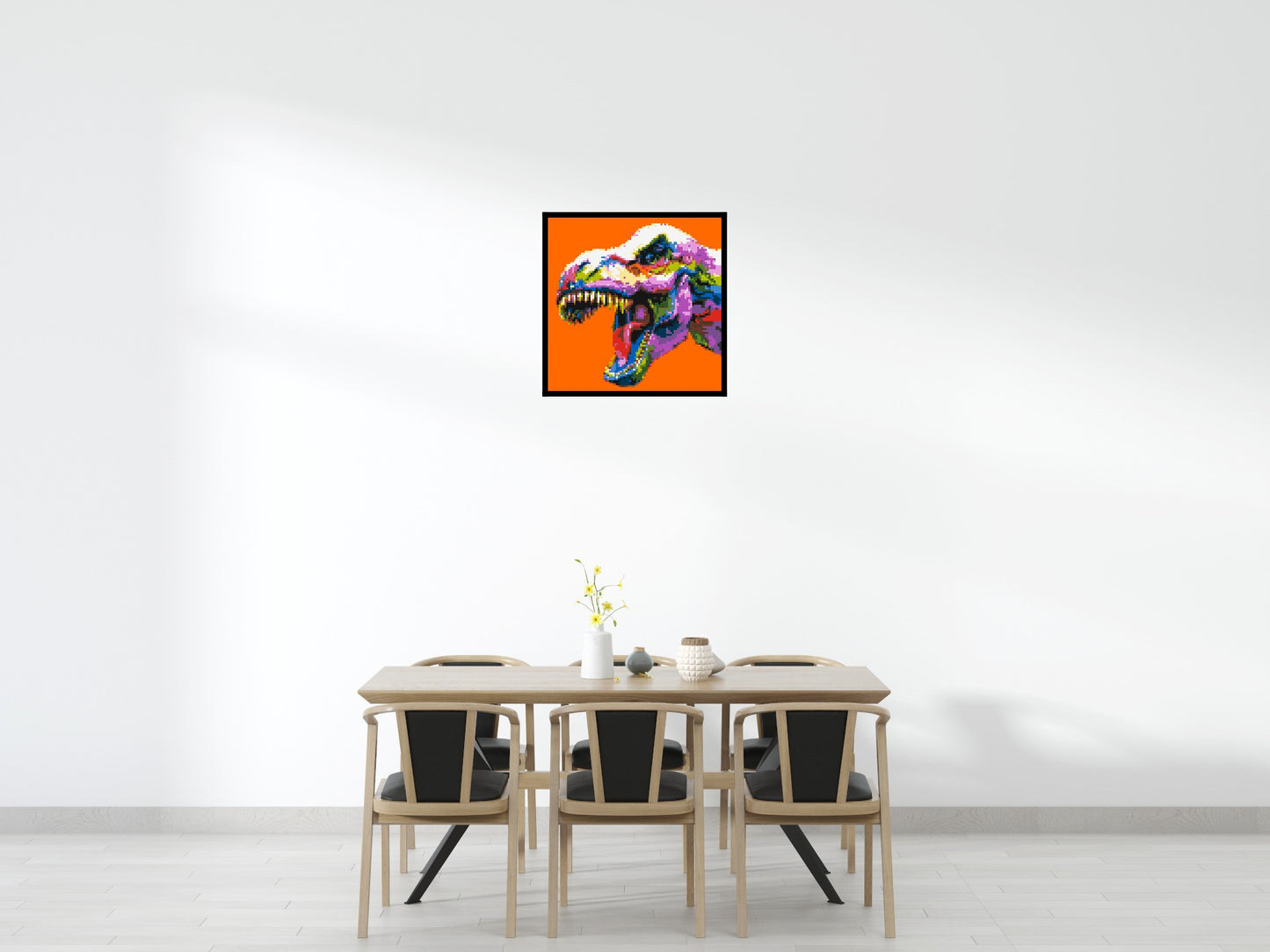 Dinosaur Colourful Pop Art  - Brick Art Mosaic Kit 4x4 large