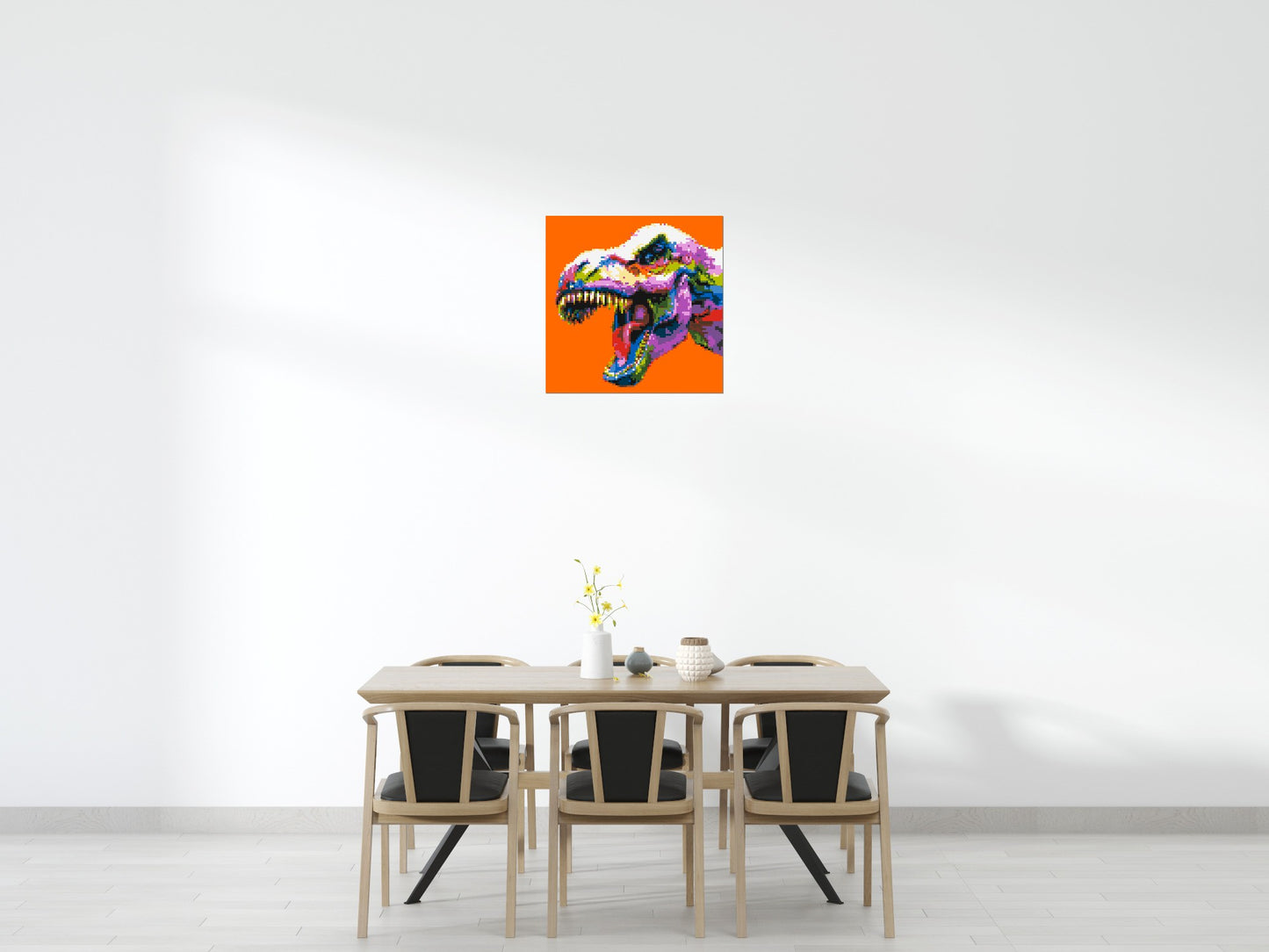 Dinosaur Colourful Pop Art  - Brick Art Mosaic Kit 4x4 large