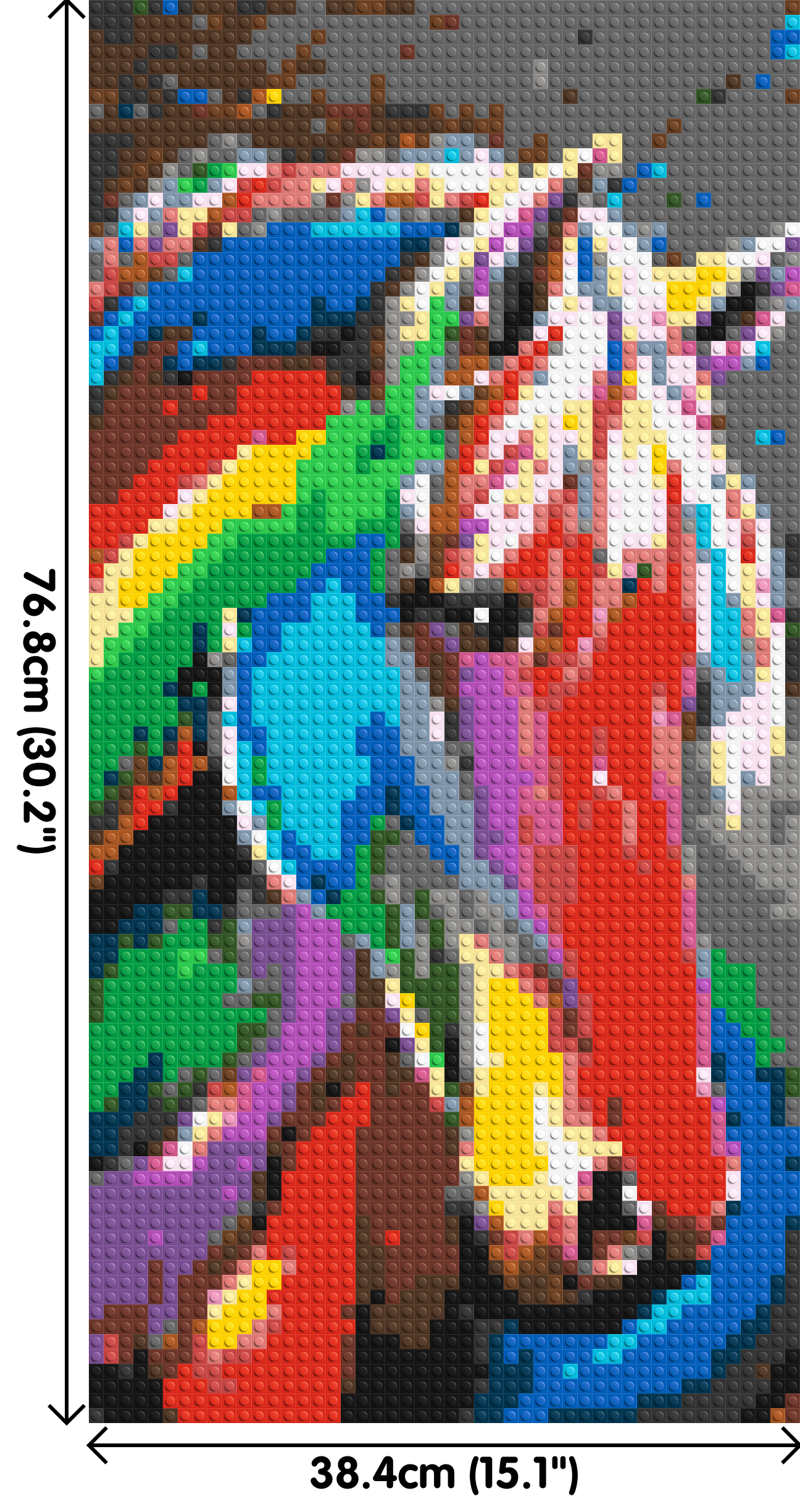 Rainbow Horse Colourful Pop Art - Brick Art Mosaic Kit 2x4 dimensions