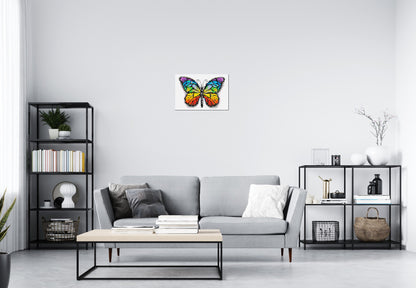 Butterfly Colourful Pop Art  - Brick Art Mosaic Kit 3x2 large