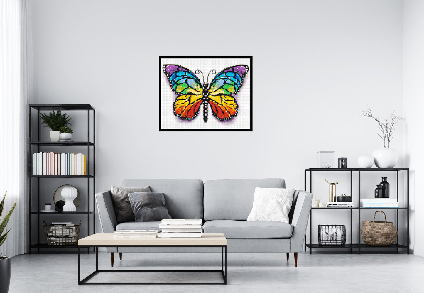 Butterfly Colourful Pop Art  - Brick Art Mosaic Kit 5x4 large