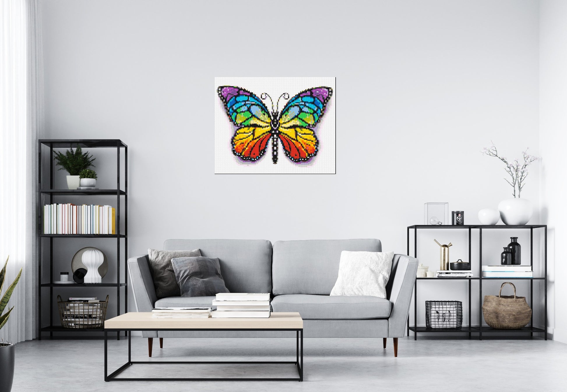 Butterfly Colourful Pop Art  - Brick Art Mosaic Kit 5x4 scene