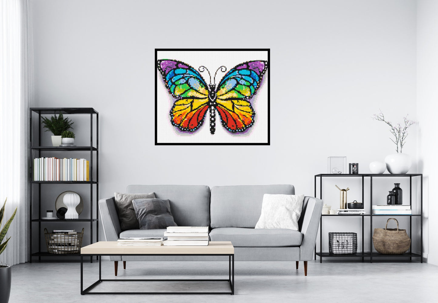 Butterfly Colourful Pop Art  - Brick Art Mosaic Kit 6x5 large