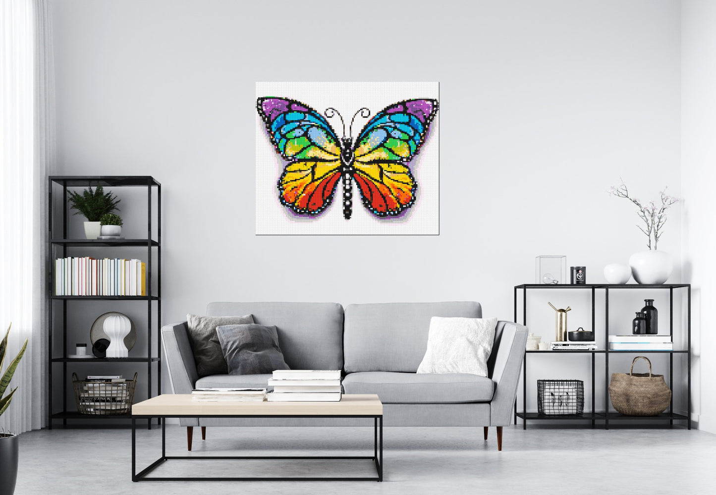 Butterfly Colourful Pop Art  - Brick Art Mosaic Kit 6x5 large