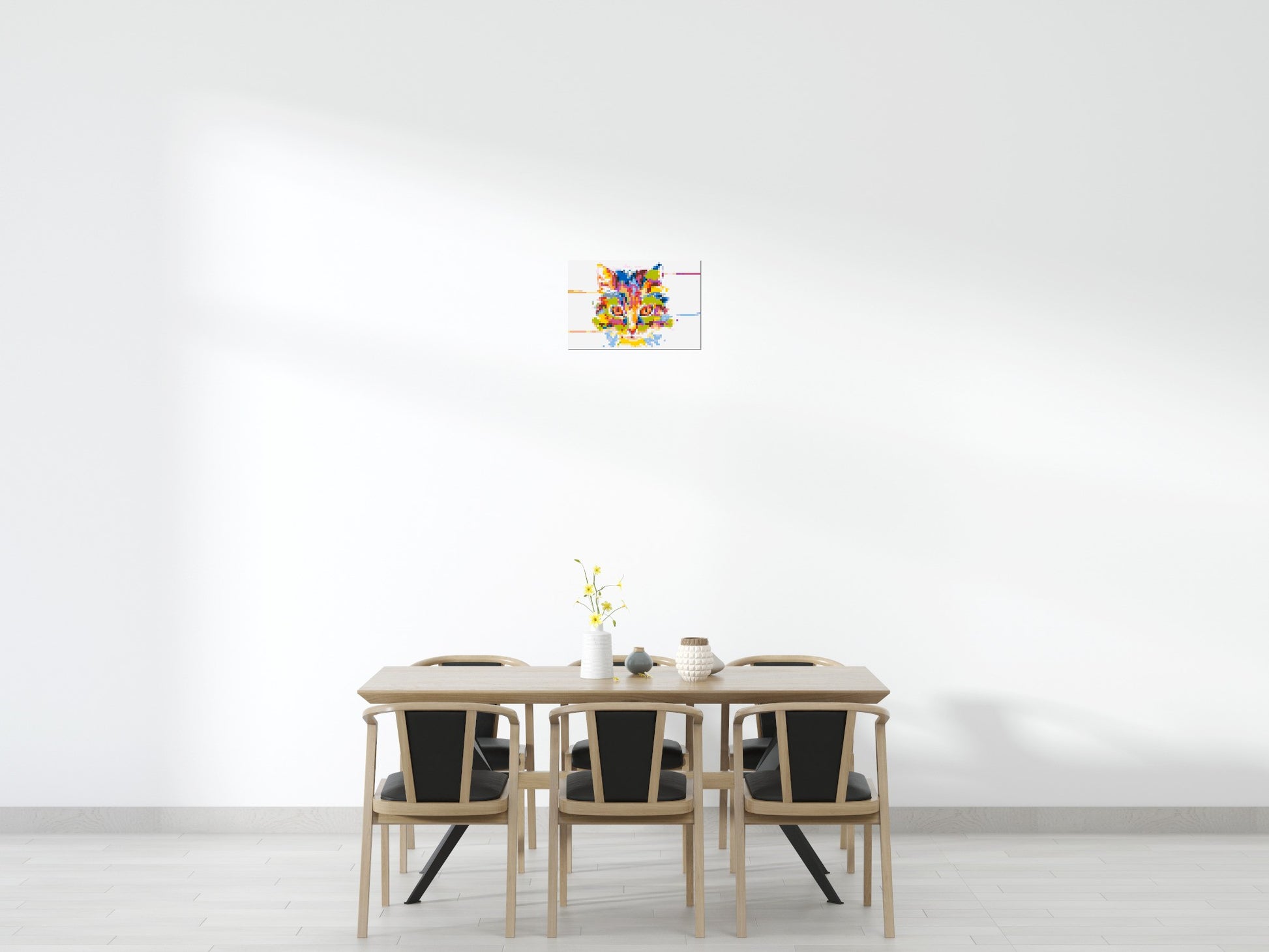 Abstract Cat Colourful Pop Art - Brick Art Mosaic Kit 3x2 scene