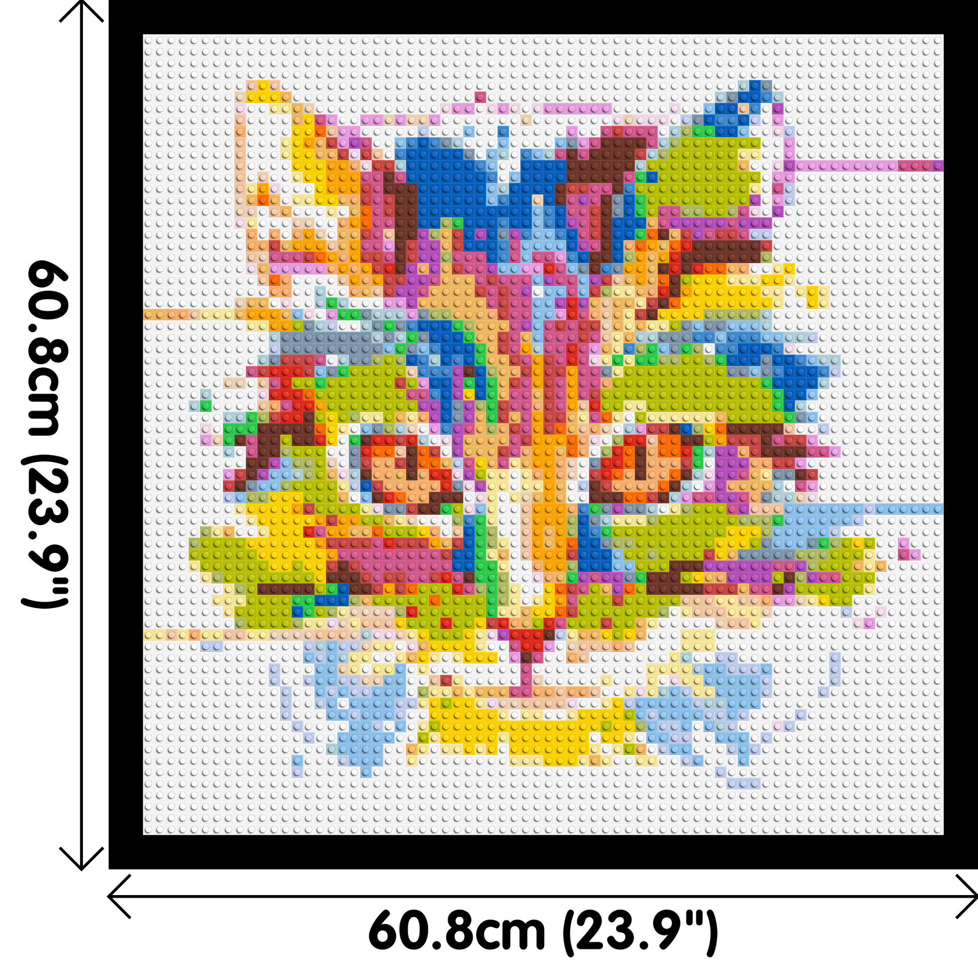 Abstract Cat Colourful Pop Art - Brick Art Mosaic Kit 3x3 dimensions with frame