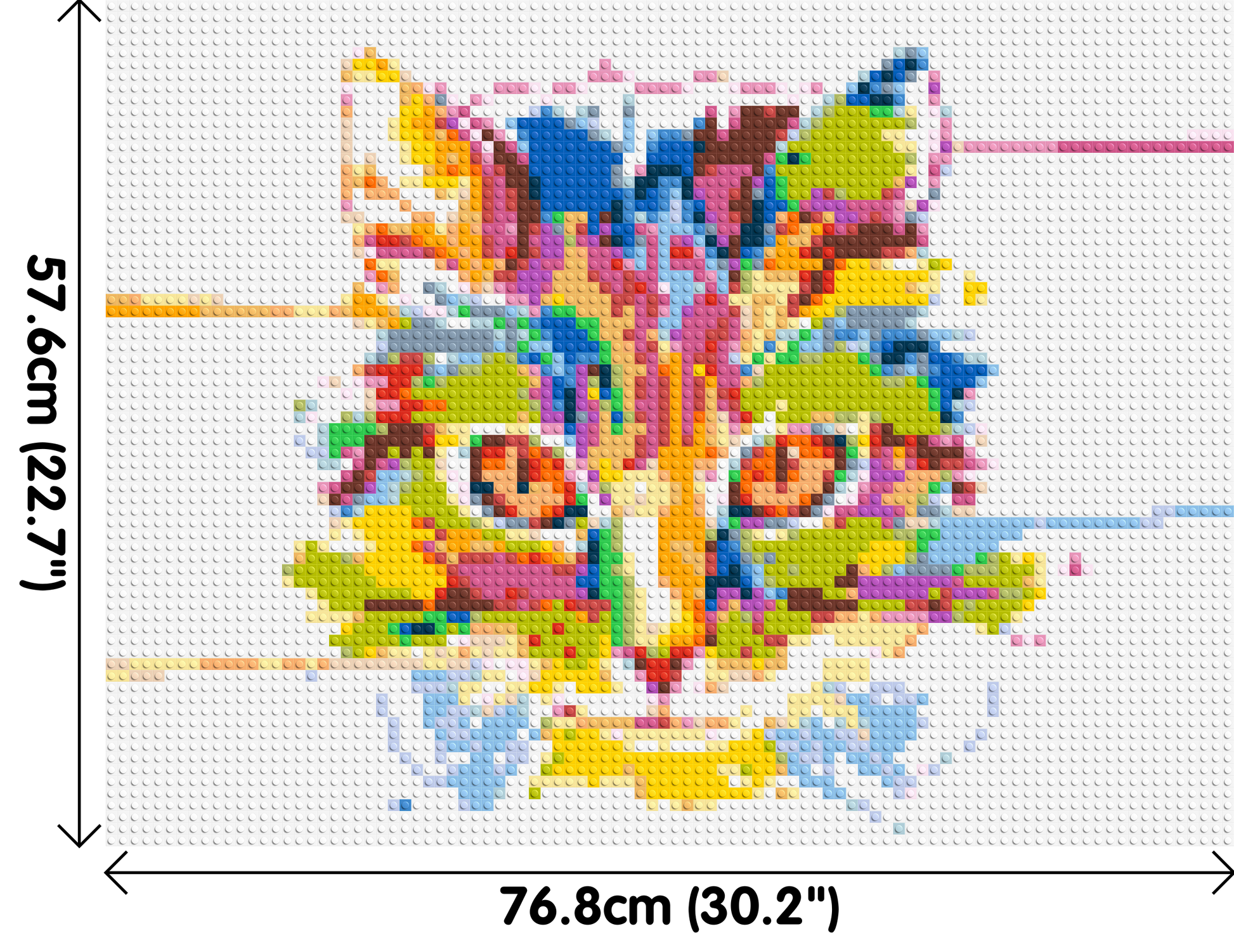 Abstract Cat Colourful Pop Art - Brick Art Mosaic Kit 4x3 dimensions