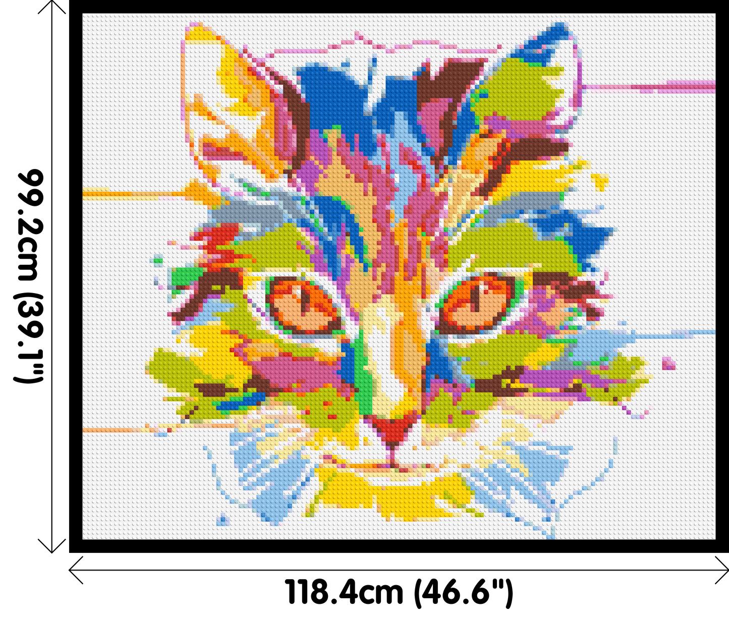 Abstract Cat Colourful Pop Art - Brick Art Mosaic Kit 6x5 large