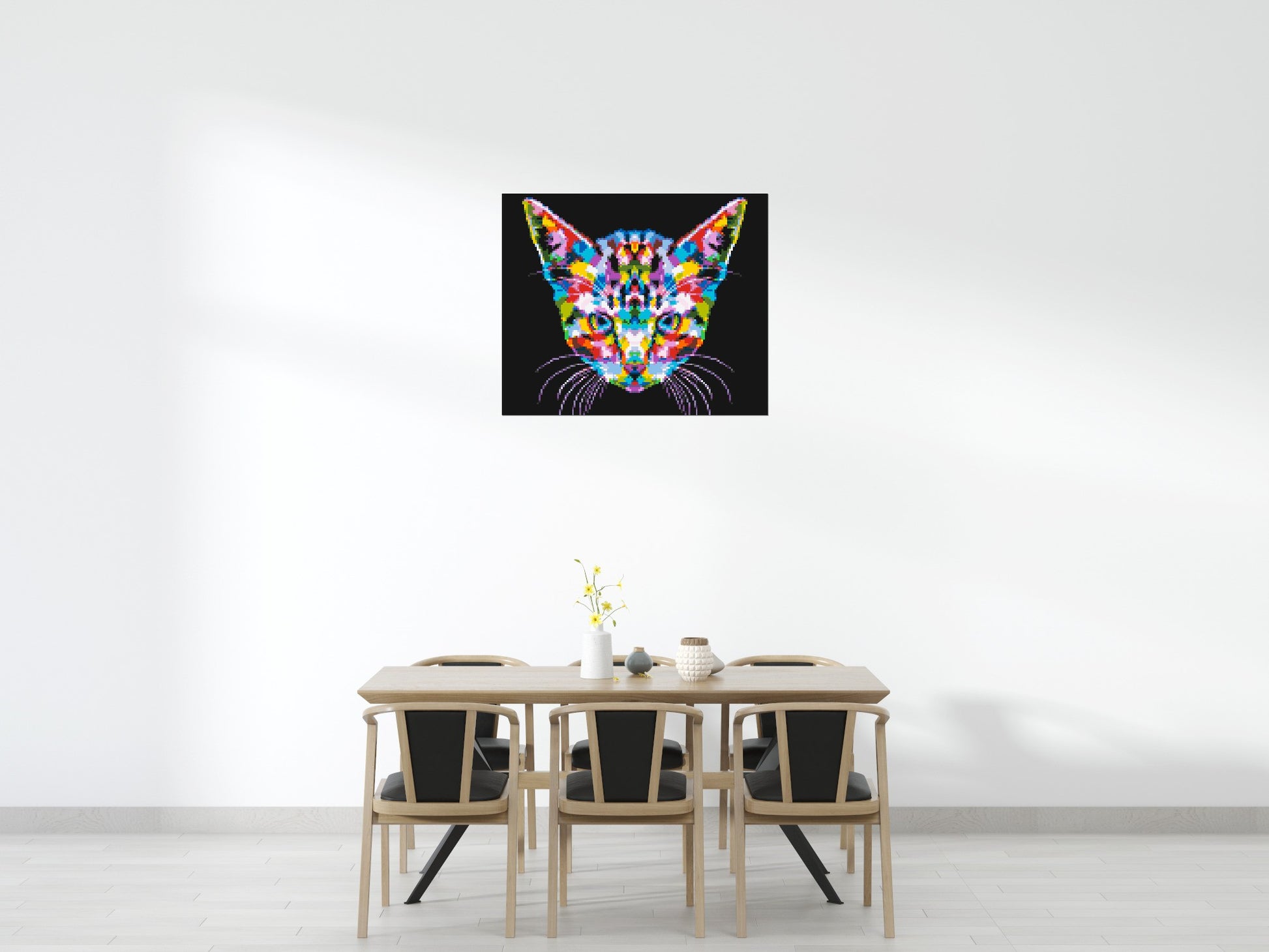 Cat #3 Colourful Pop Art - Brick Art Mosaic Kit 6x5 scene