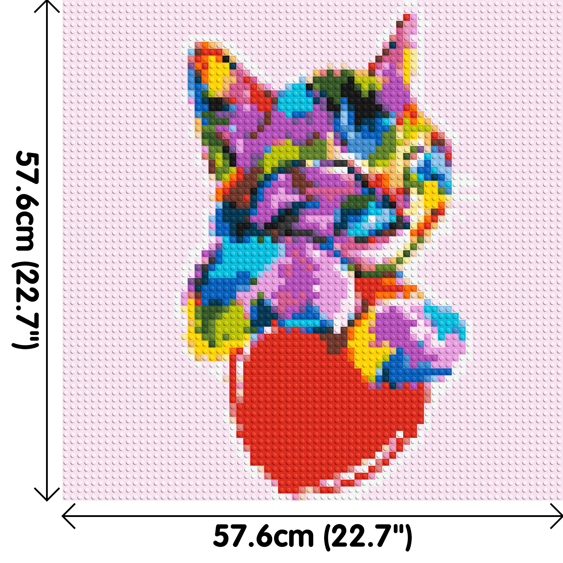 Cat with a Heart Colourful Pop Art - Brick Art Mosaic Kit 3x3 dimensions
