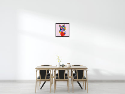 Cat with a Heart Colourful Pop Art - Brick Art Mosaic Kit 3x3 large