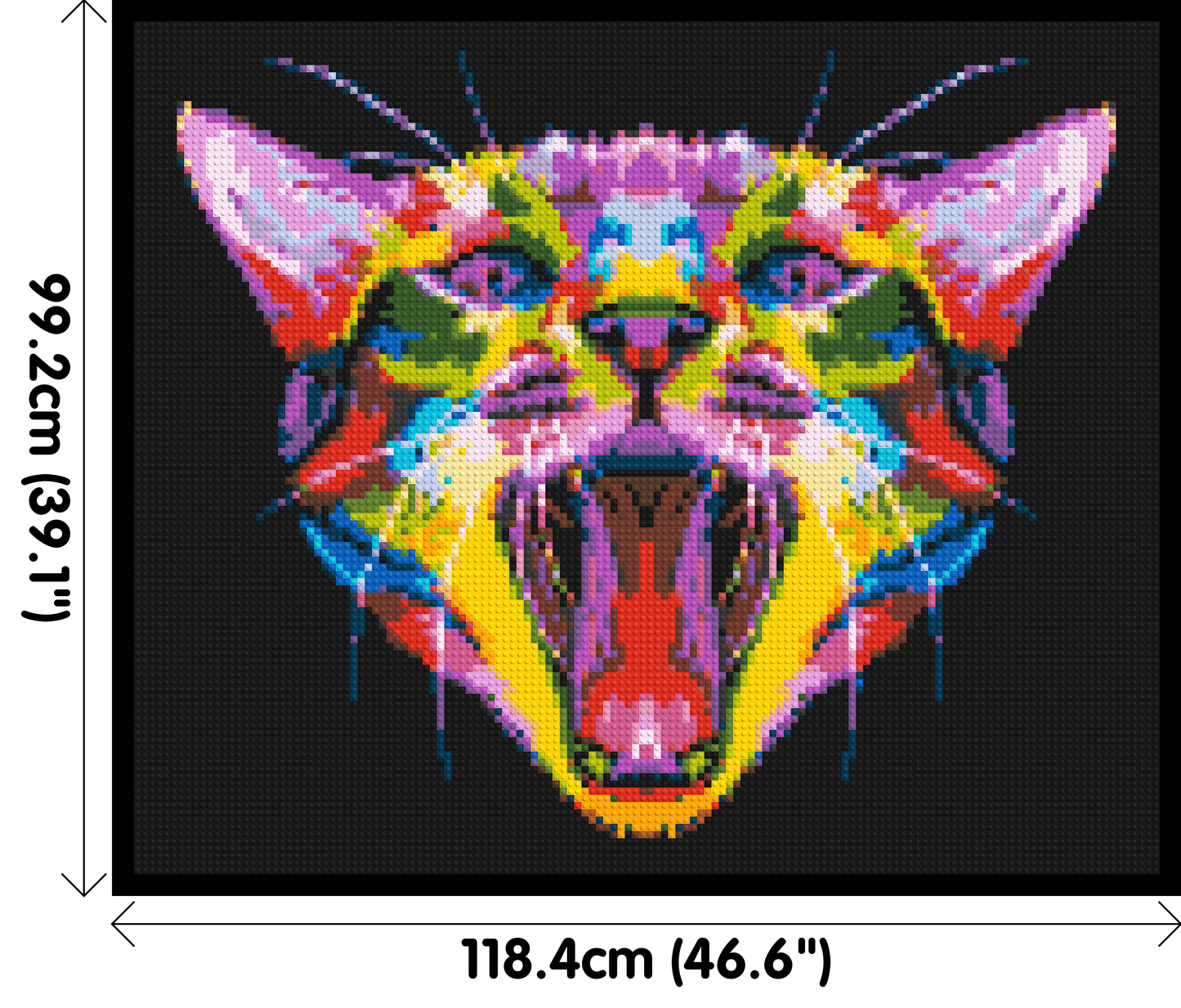 Meowing Cat Colourful Pop Art - Brick Art Mosaic Kit 6x5 large