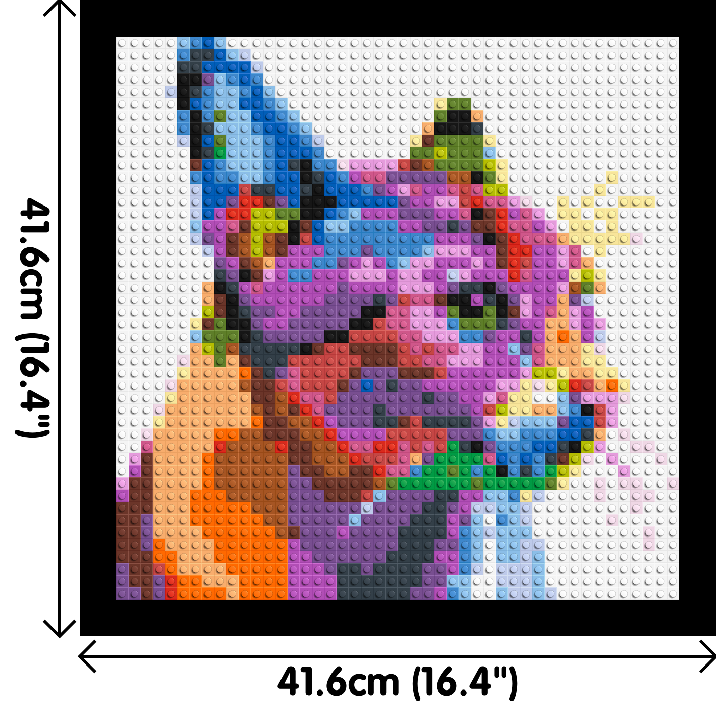 Cat #1 Colourful Pop Art - Brick Art Mosaic Kit 2x2 dimensions with frame