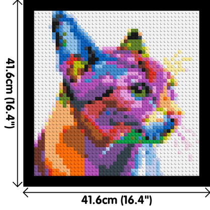 Cat #1 Colourful Pop Art - Brick Art Mosaic Kit 2x2 large
