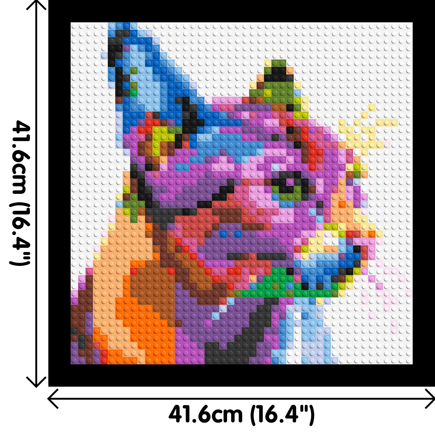 Cat #1 Colourful Pop Art - Brick Art Mosaic Kit 2x2 dimensions with frame