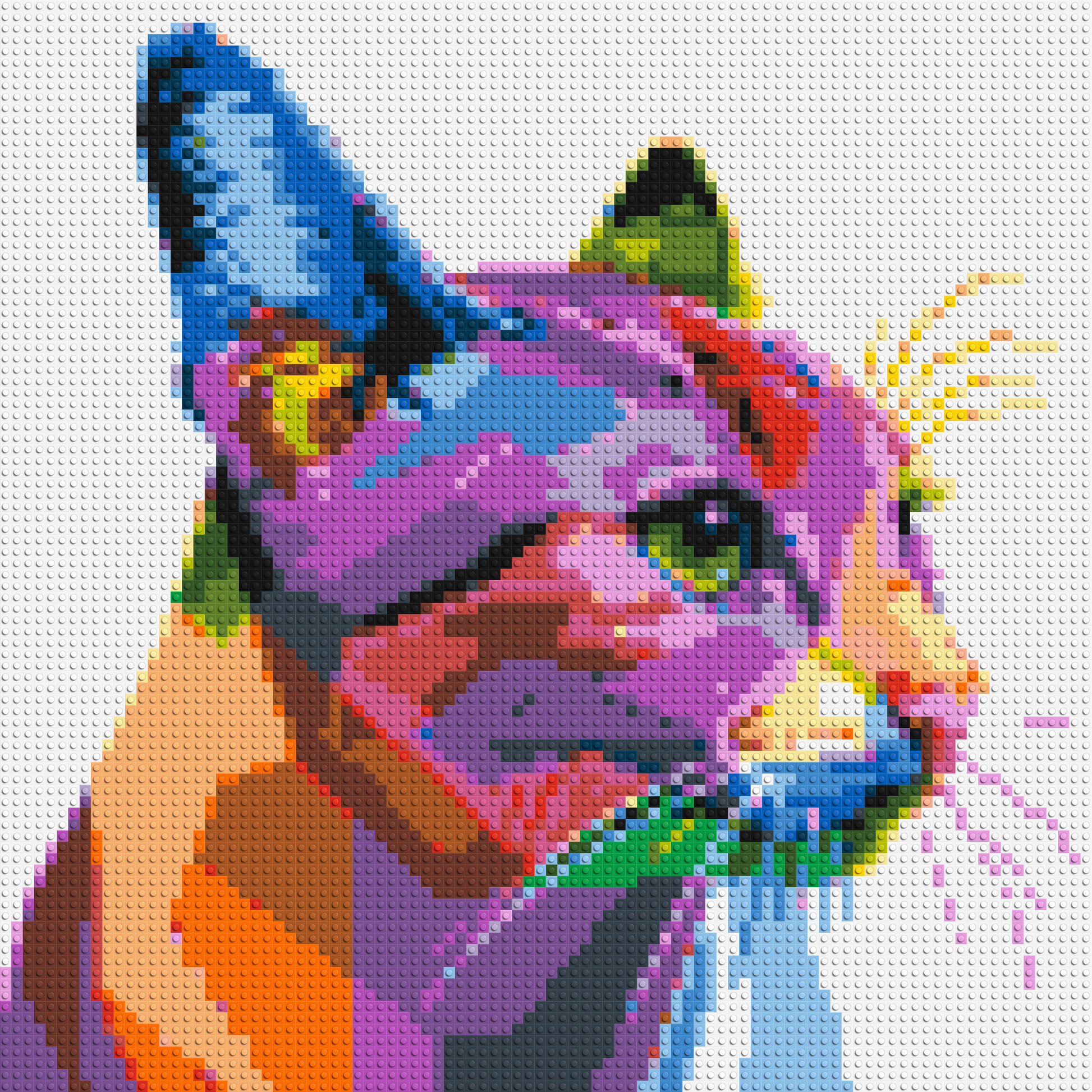 Cat #1 Colourful Pop Art - Brick Art Mosaic Kit 4x4 large