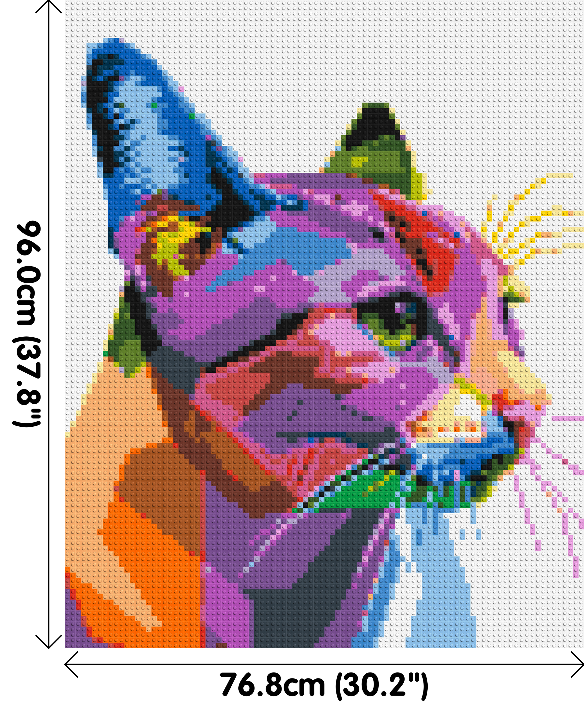 Cat #1 Colourful Pop Art - Brick Art Mosaic Kit 4x5 dimensions