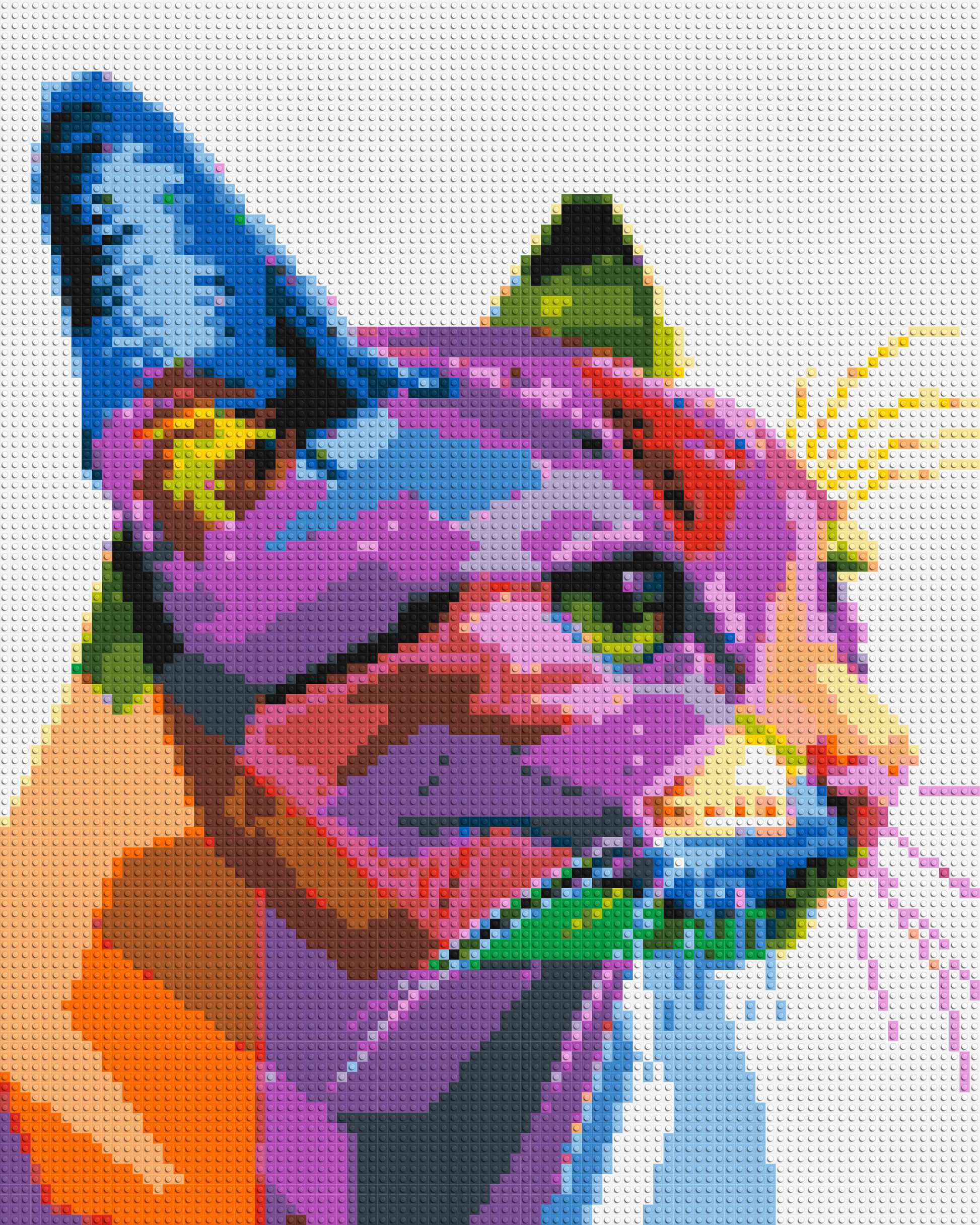 Cat #1 Colourful Pop Art - Brick Art Mosaic Kit 4x5 large