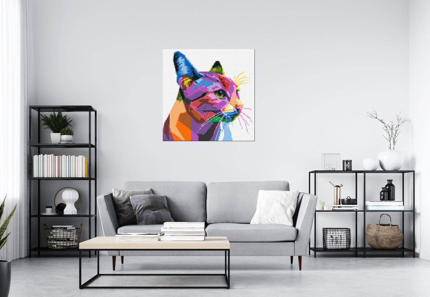 Cat #1 Colourful Pop Art - Brick Art Mosaic Kit 5x5 large