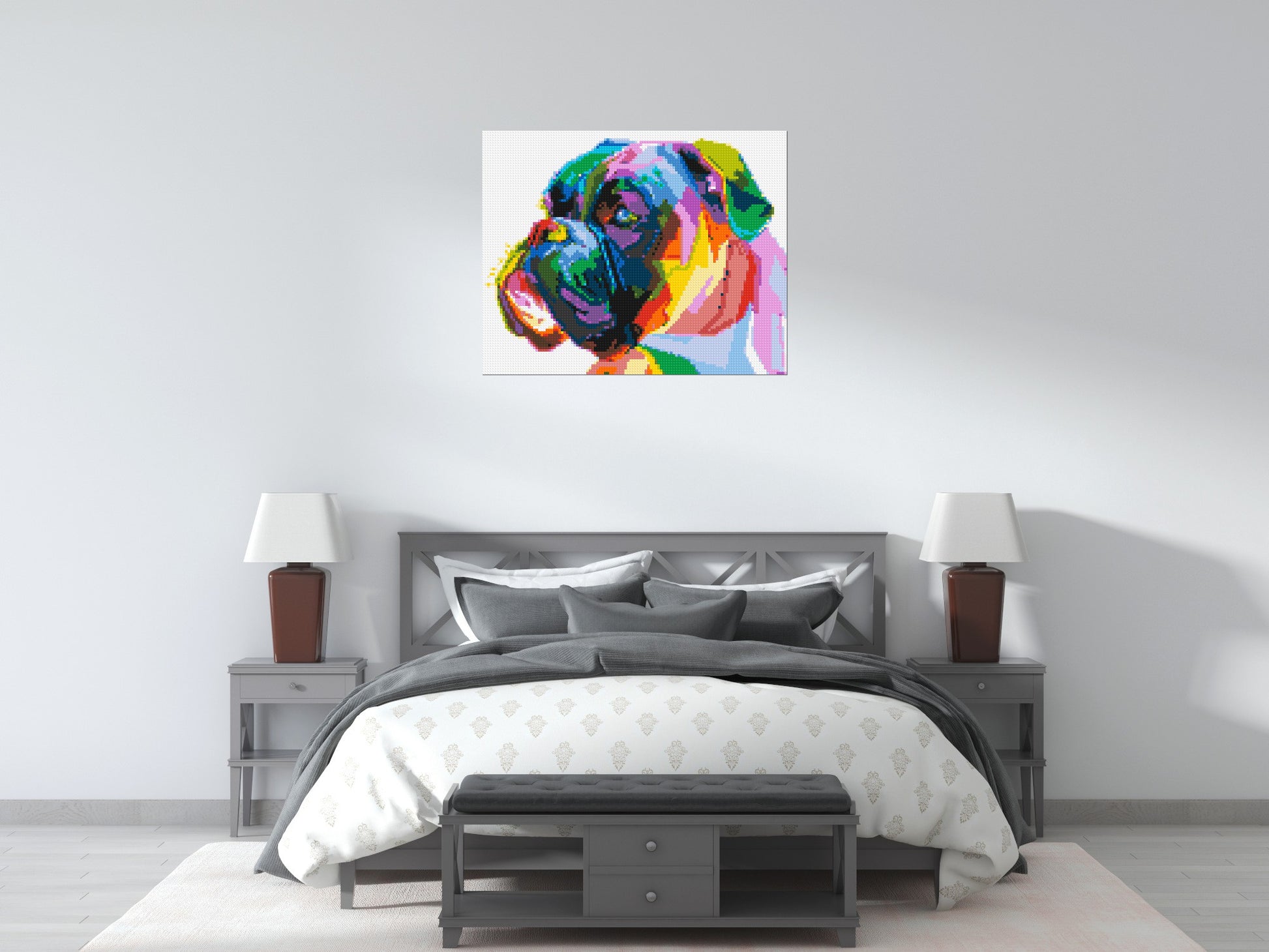 Boxer Colourful Pop Art - Brick Art Mosaic Kit 5x4 scene